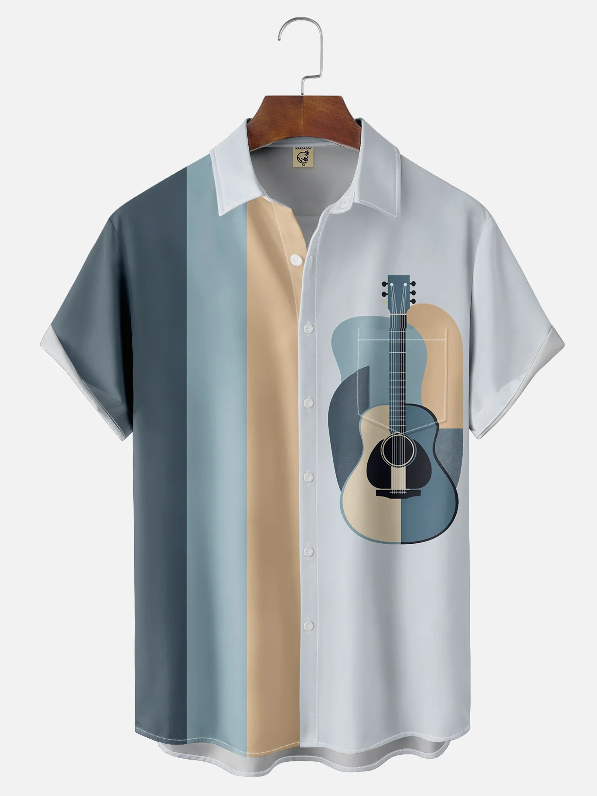 Moisture-wicking Music Guitar Chest Pocket Casual Shirt