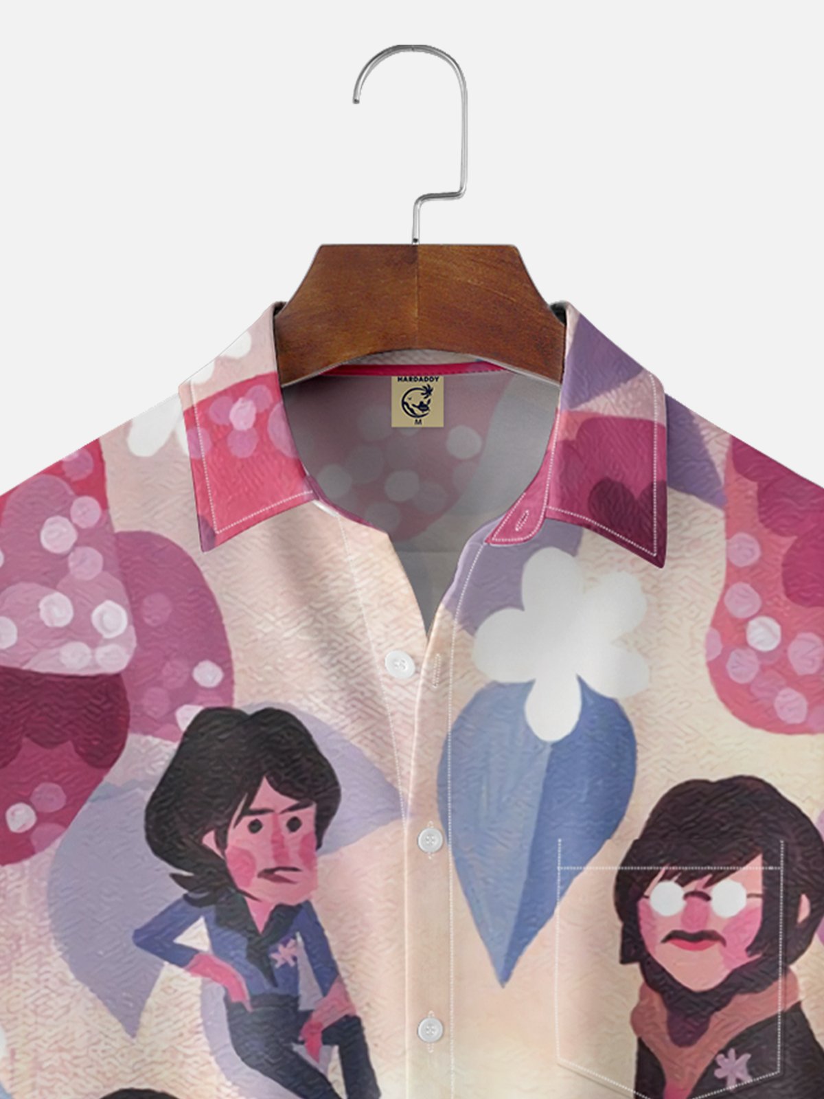 Moisture-wicking Rock Hippie Art Illustration Chest Pocket Casual Shirt