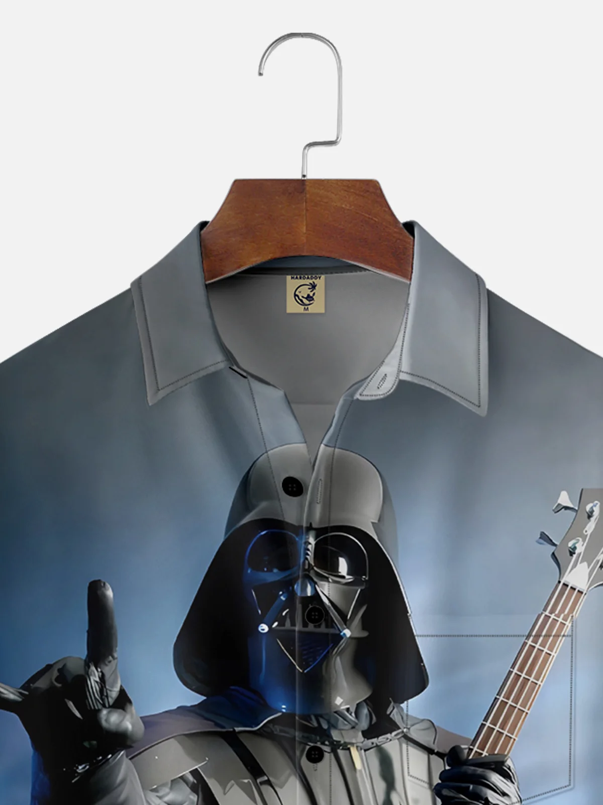 Moisture-wicking Stars Guitar Music Festival Chest Pocket Casual Shirt