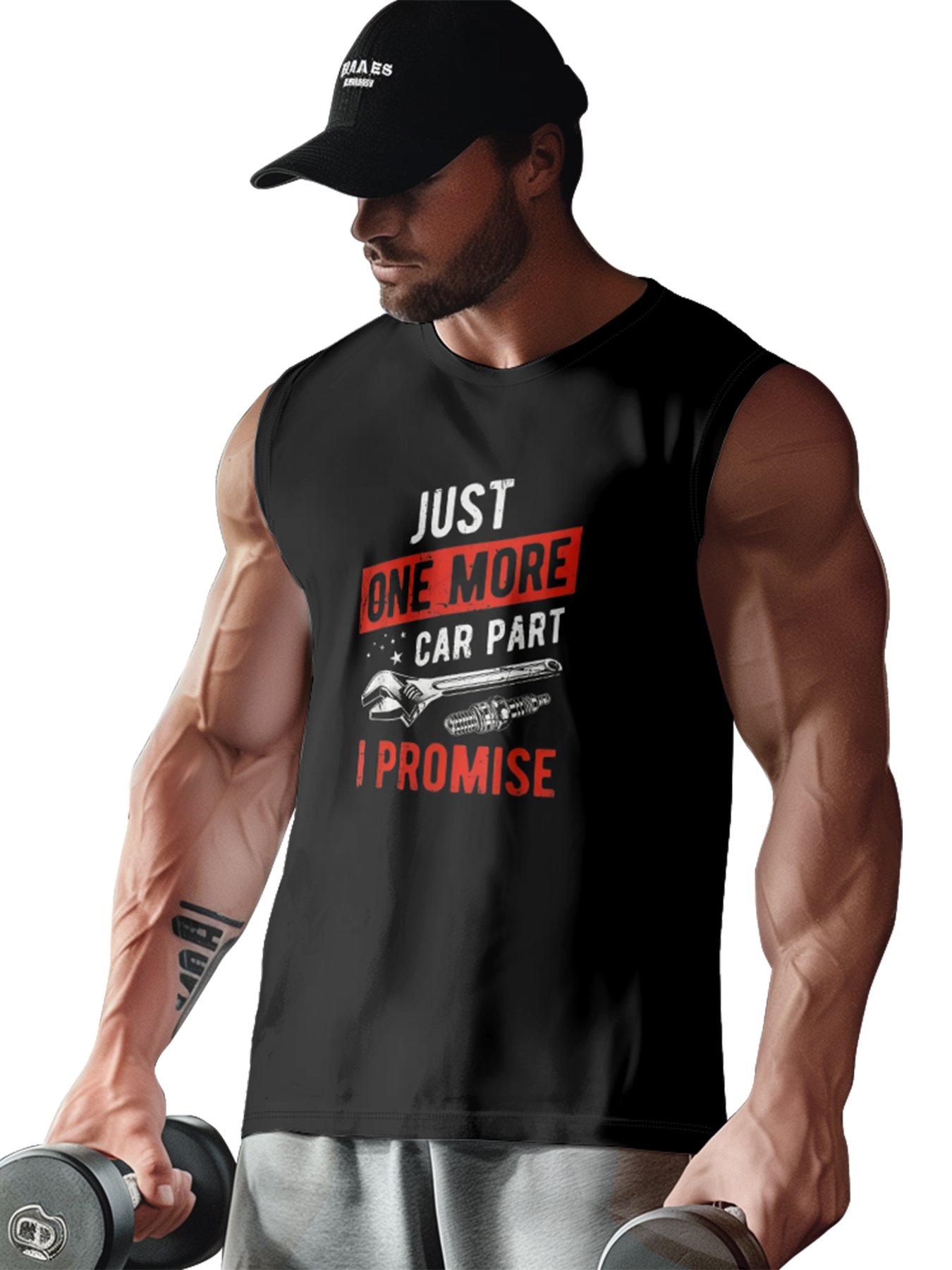 Mens Crewneck Tank Tops Car Repair Machanic Beach Sleeveless Shirt