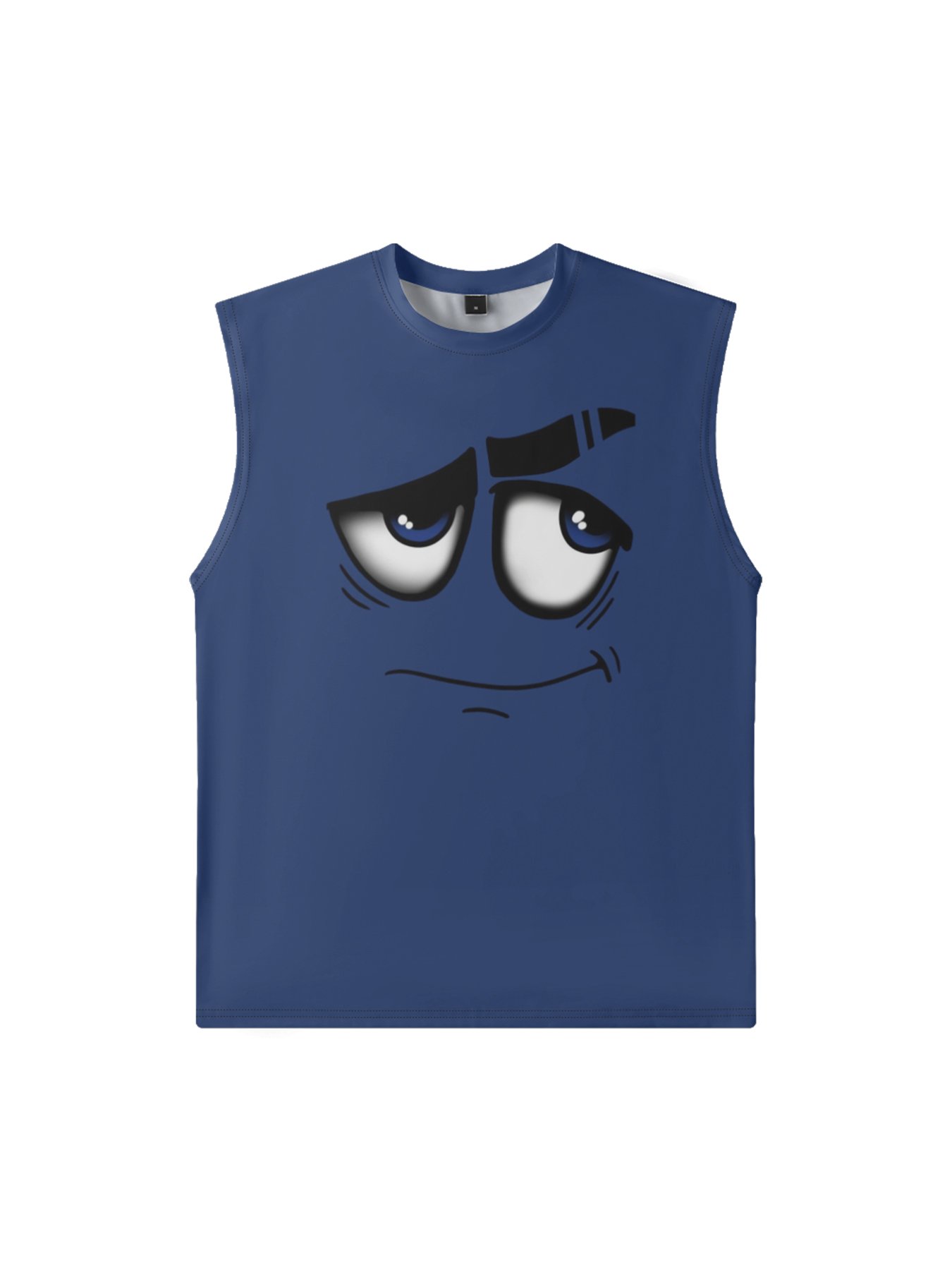 Mens Crewneck Tank Tops Emoticons Beach Sleeveless Shirt