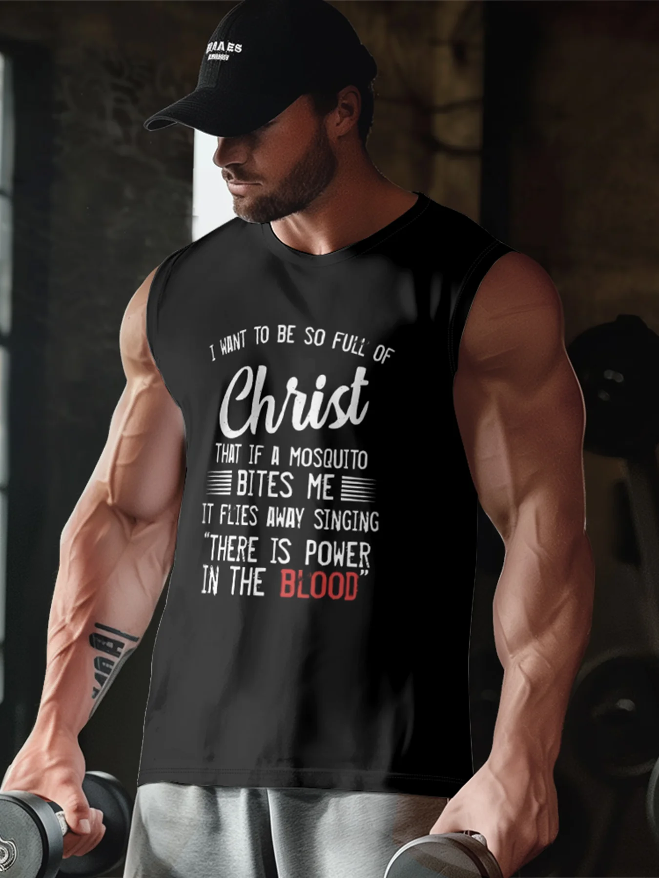 Mens Crewneck Tank Tops Christ Easter Beach Sleeveless Shirt