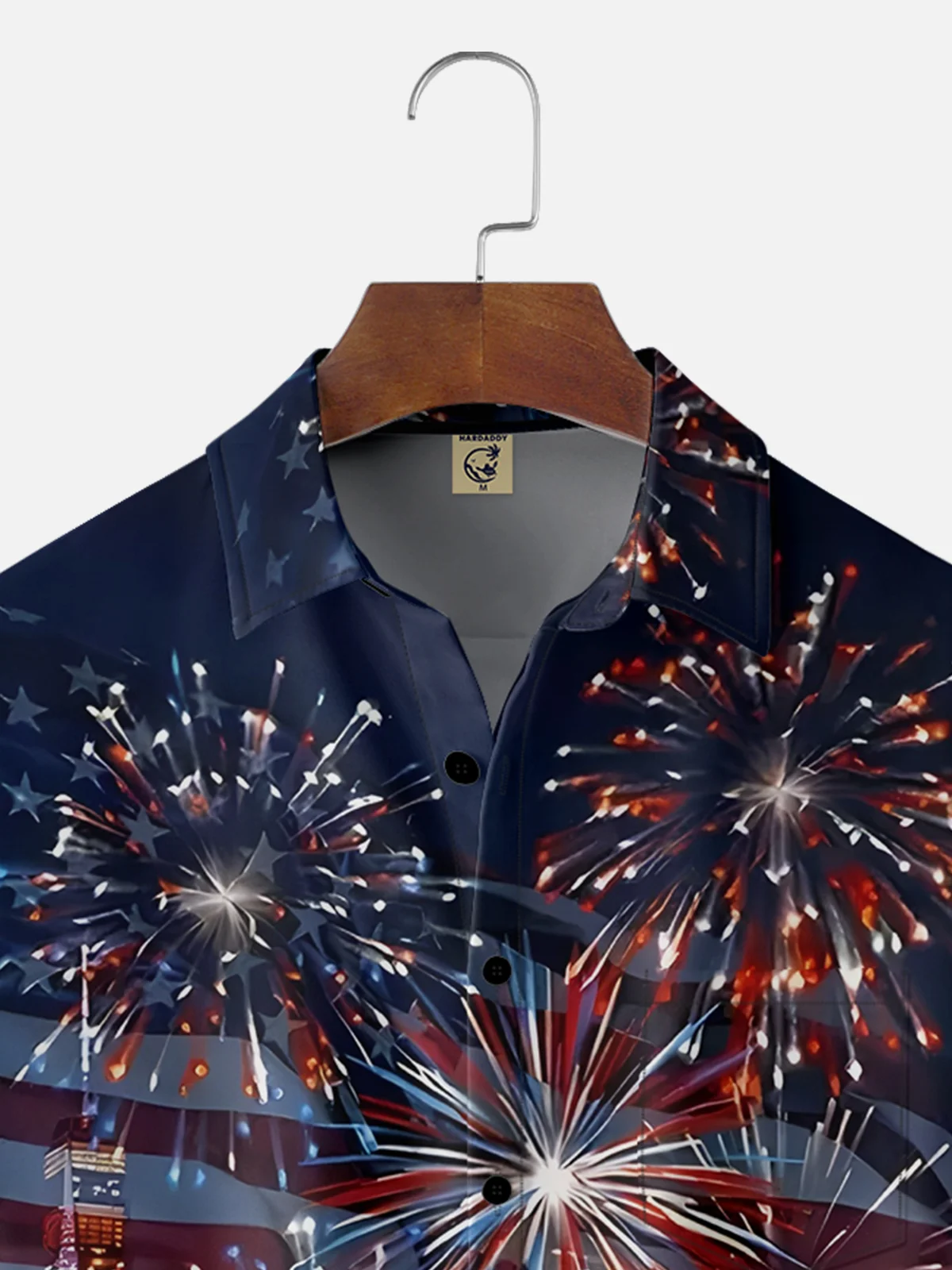 Moisture Wicking USA Independence Day Auto Chest Pocket Hawaiian Shirt