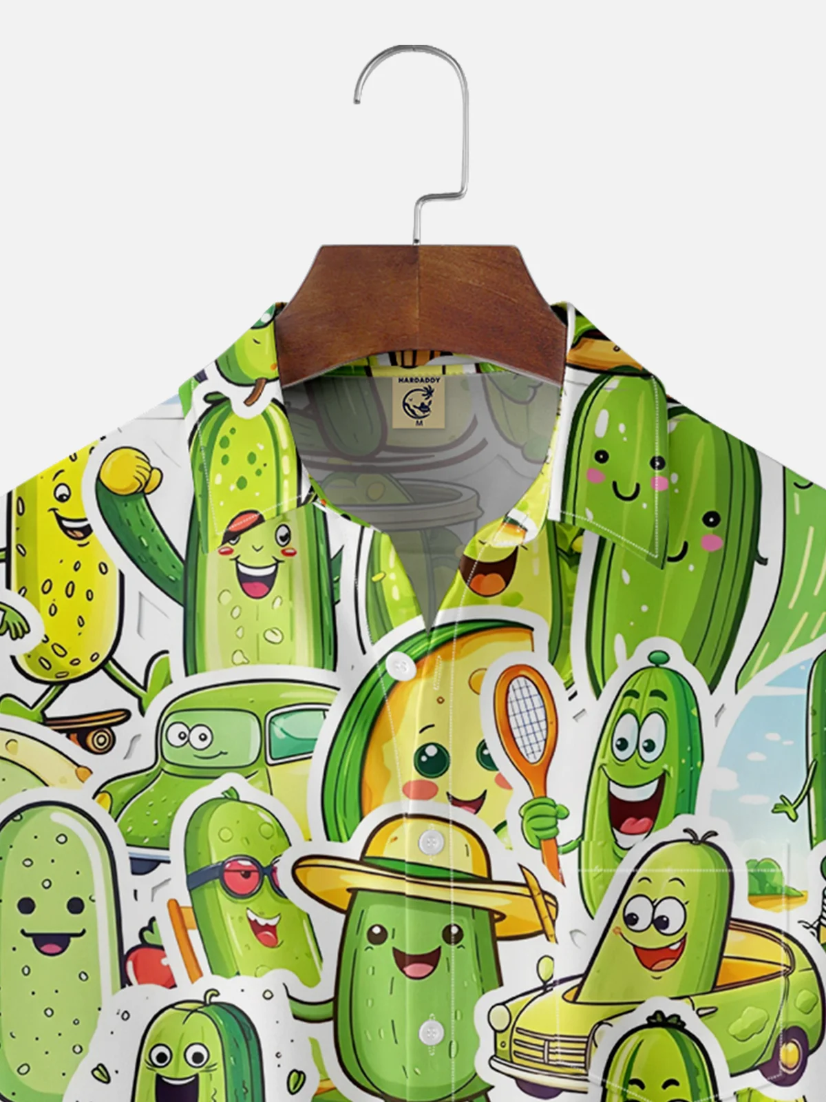 Moisture Wicking Pickle Chest Pocket Hawaiian Shirt