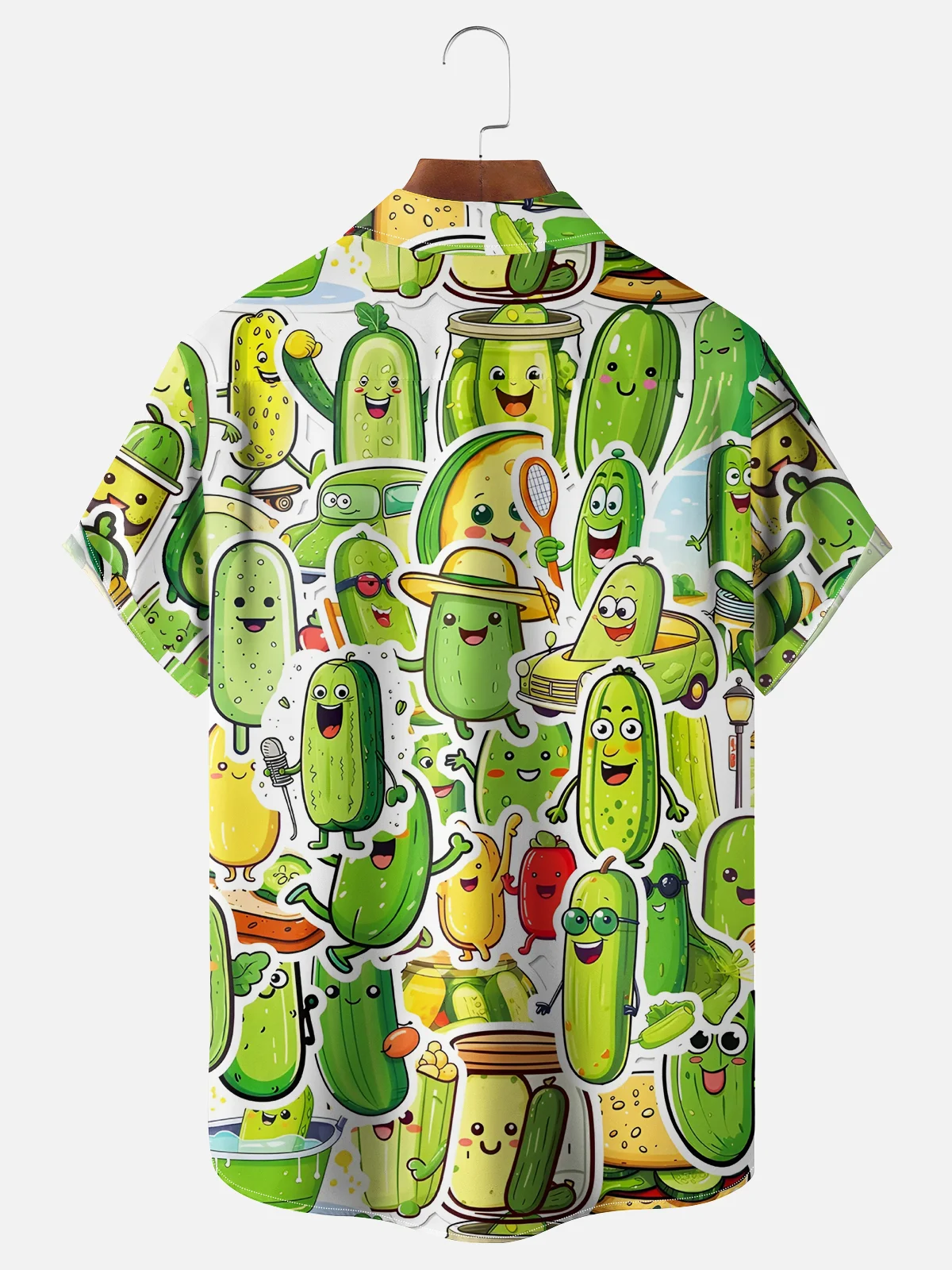 Moisture Wicking Pickle Chest Pocket Hawaiian Shirt