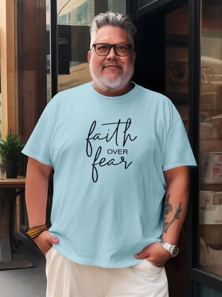 Faith Over Fear Religious Easter Text T-shirt