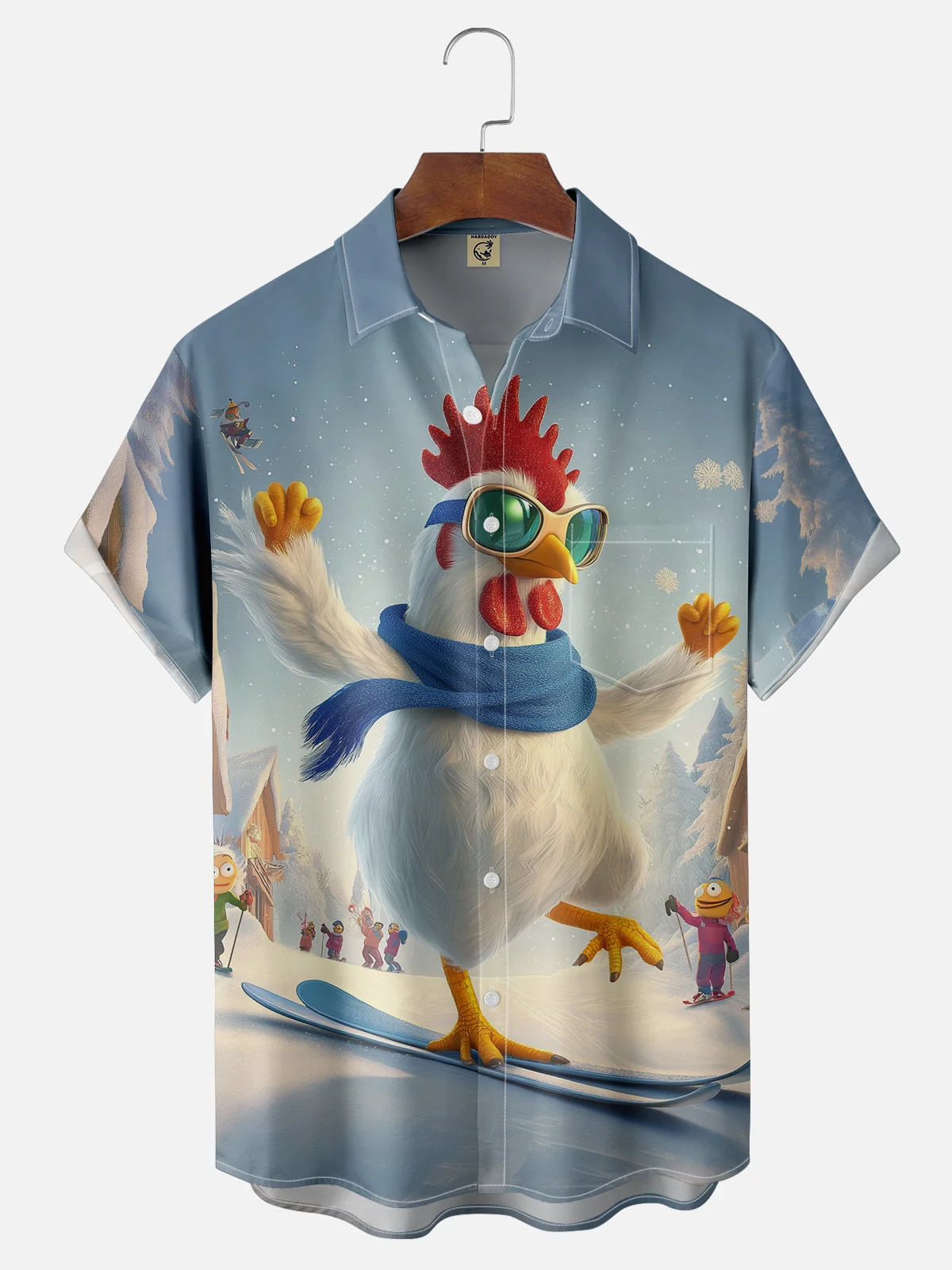 Moisture-wicking Kung Fu Ski Chicken Chest Pocket Casual Shirt