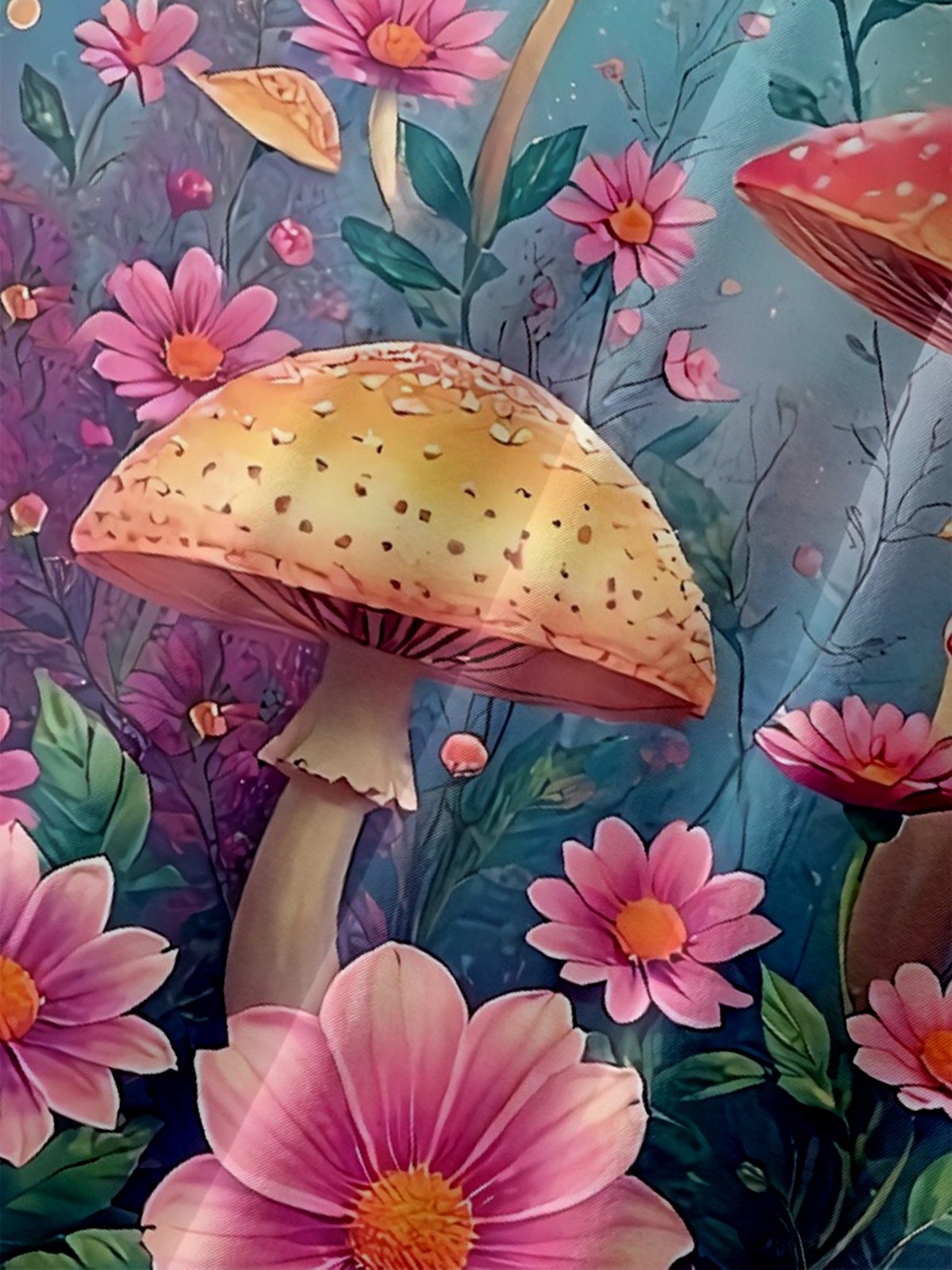 Moisture-wicking Fantasy Mushroom Art Young Avant-garde Chest Pocket Hawaiian Shirt