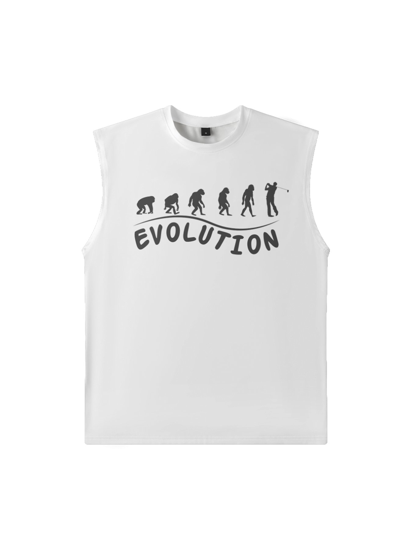 Mens Crewneck Tank Tops Evolution Beach Sleeveless Shirt