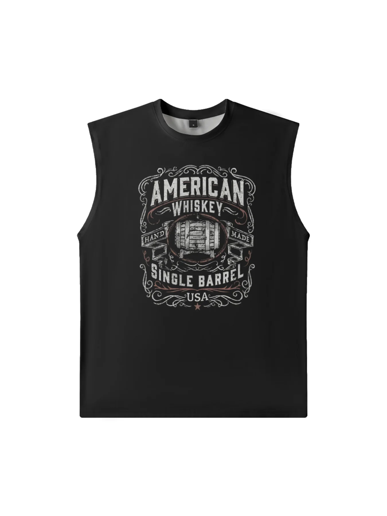 Mens Crewneck Tank Tops American Whiskey Beach Sleeveless Shirt