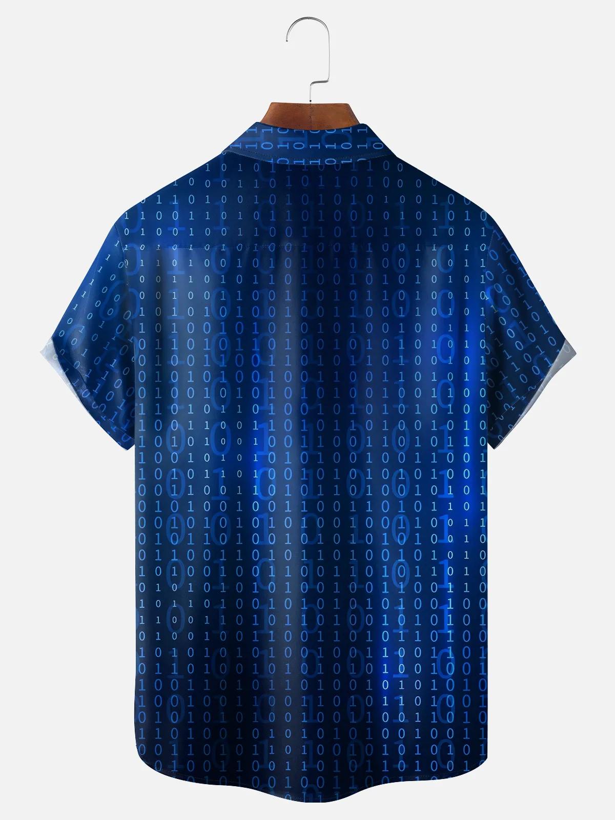 Moisture-wicking Science Fiction Digital Code Chest Pocket Casual Shirt