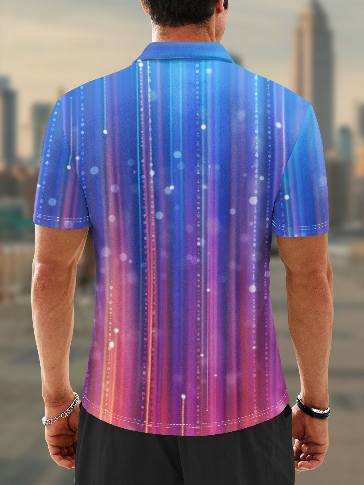 Moisture Wicking Abstract Gradient Golf Polo