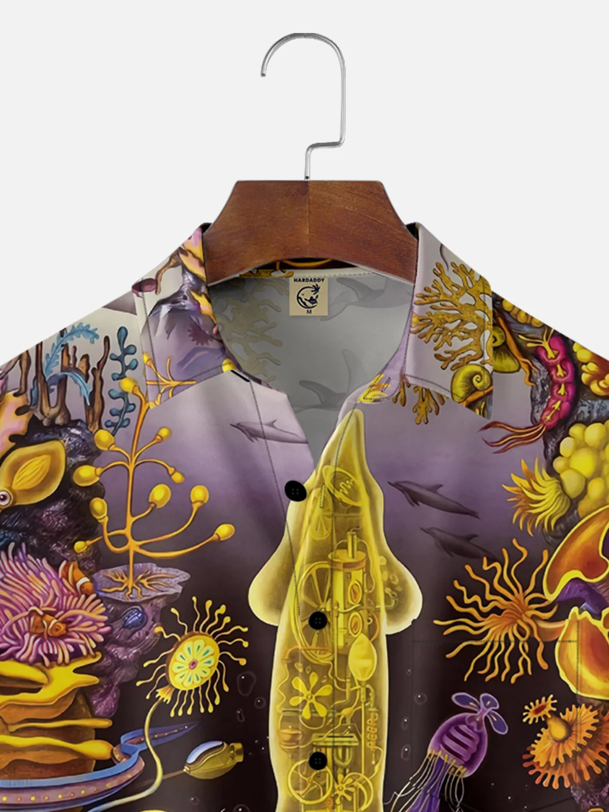 Moisture-wicking Squid Ocean Coral Chest Pocket Casual Shirt