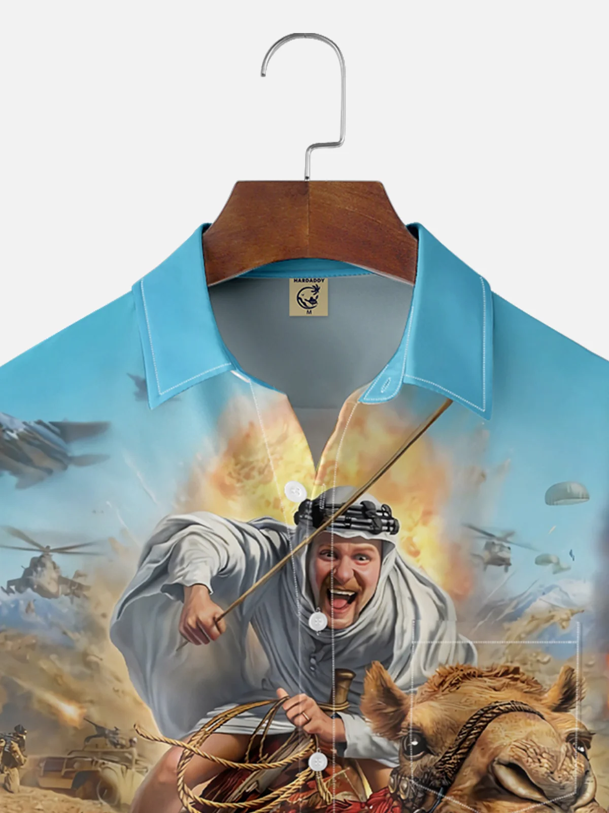 Moisture-wicking Desert Camel Character Fun Art Chest Pocket Casual Shirt