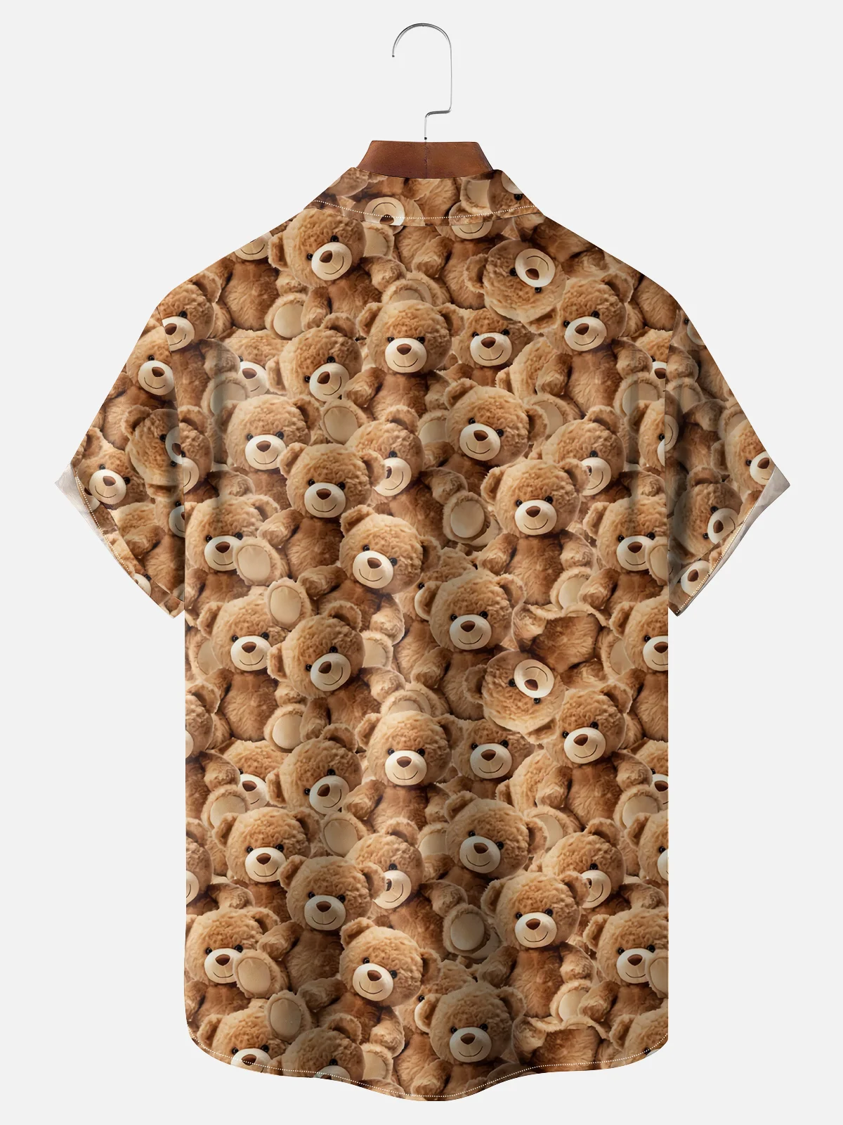 Moisture Wicking Bear Stuffed Animal Chest Pocket Hawaiian Shirt