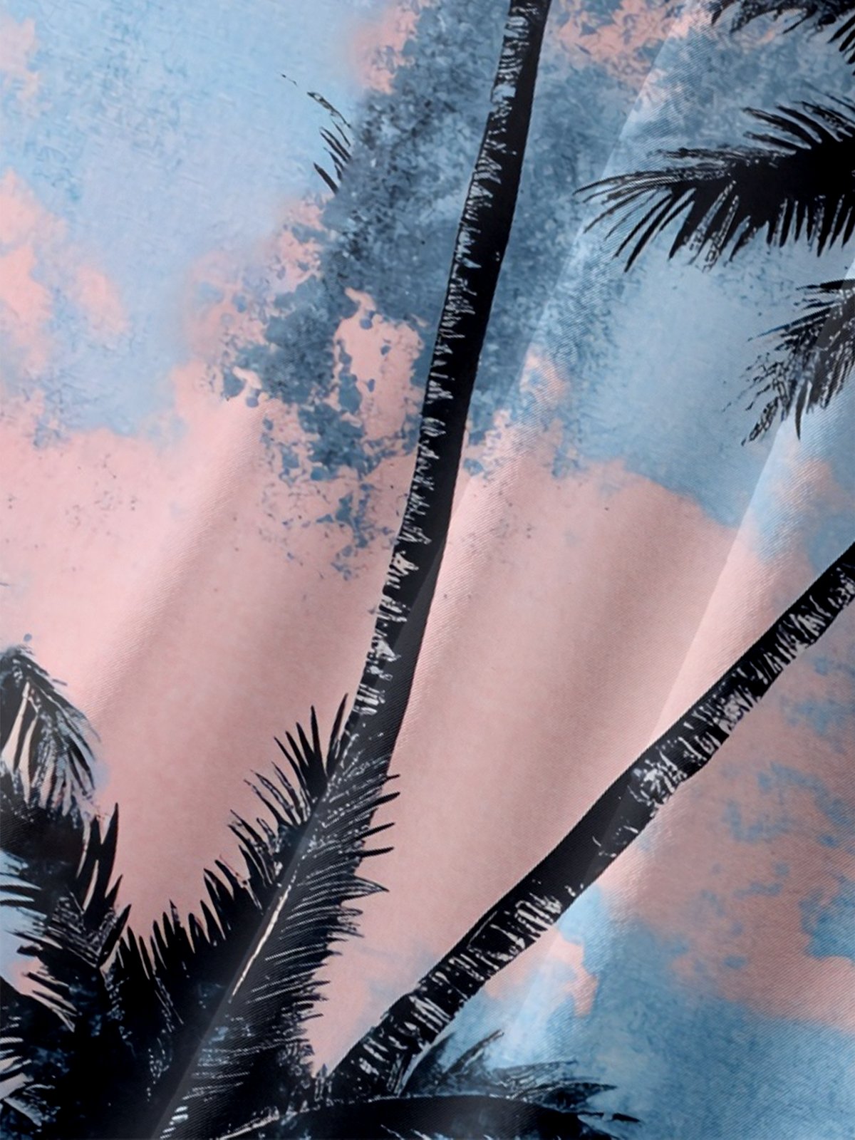 Moisture-wicking Palm Tree Chest Pocket Hawaiian Shirt