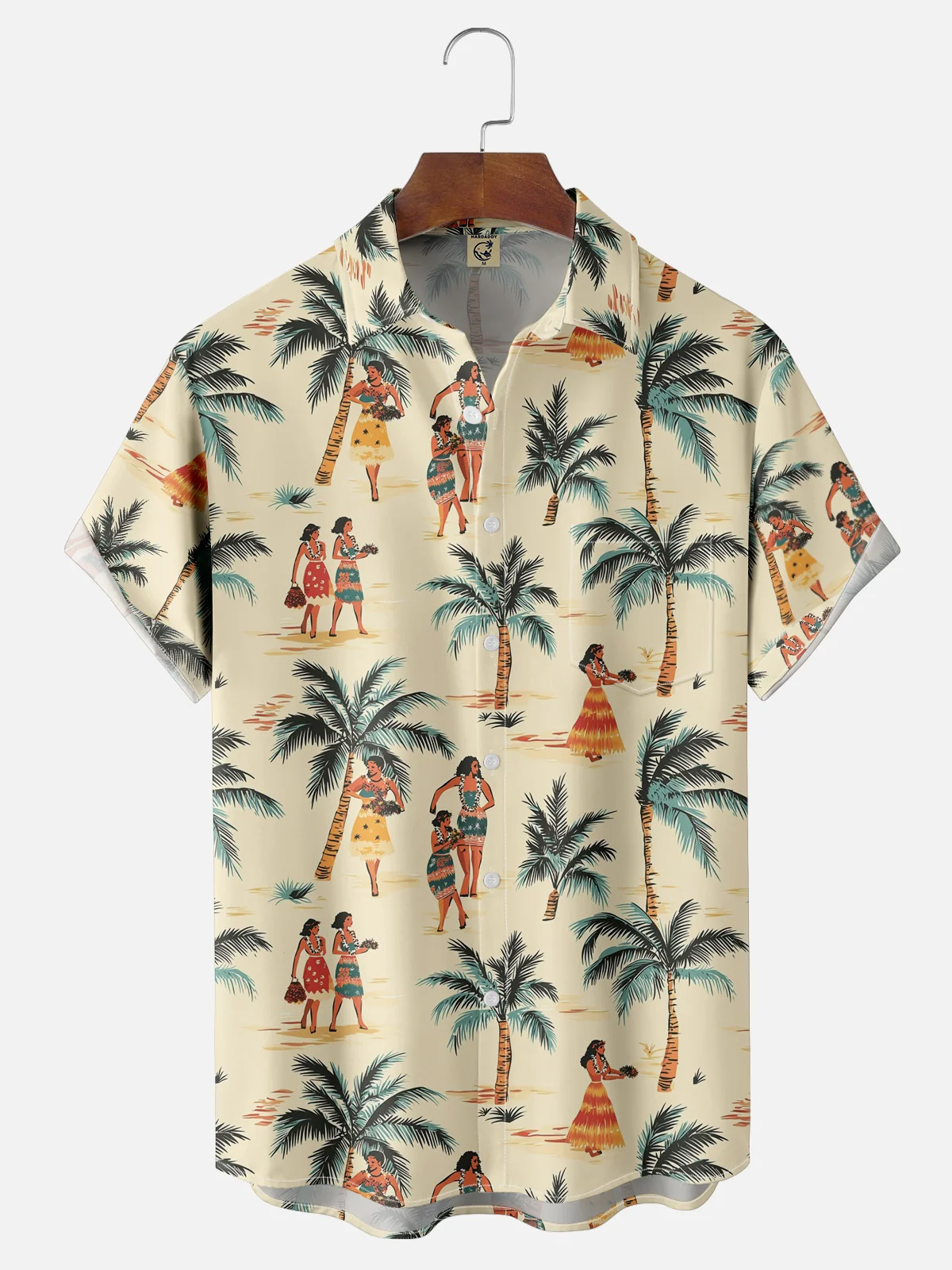Moisture-wicking Tropical Hawaiian Culture Chest Pocket Tropical Shirt