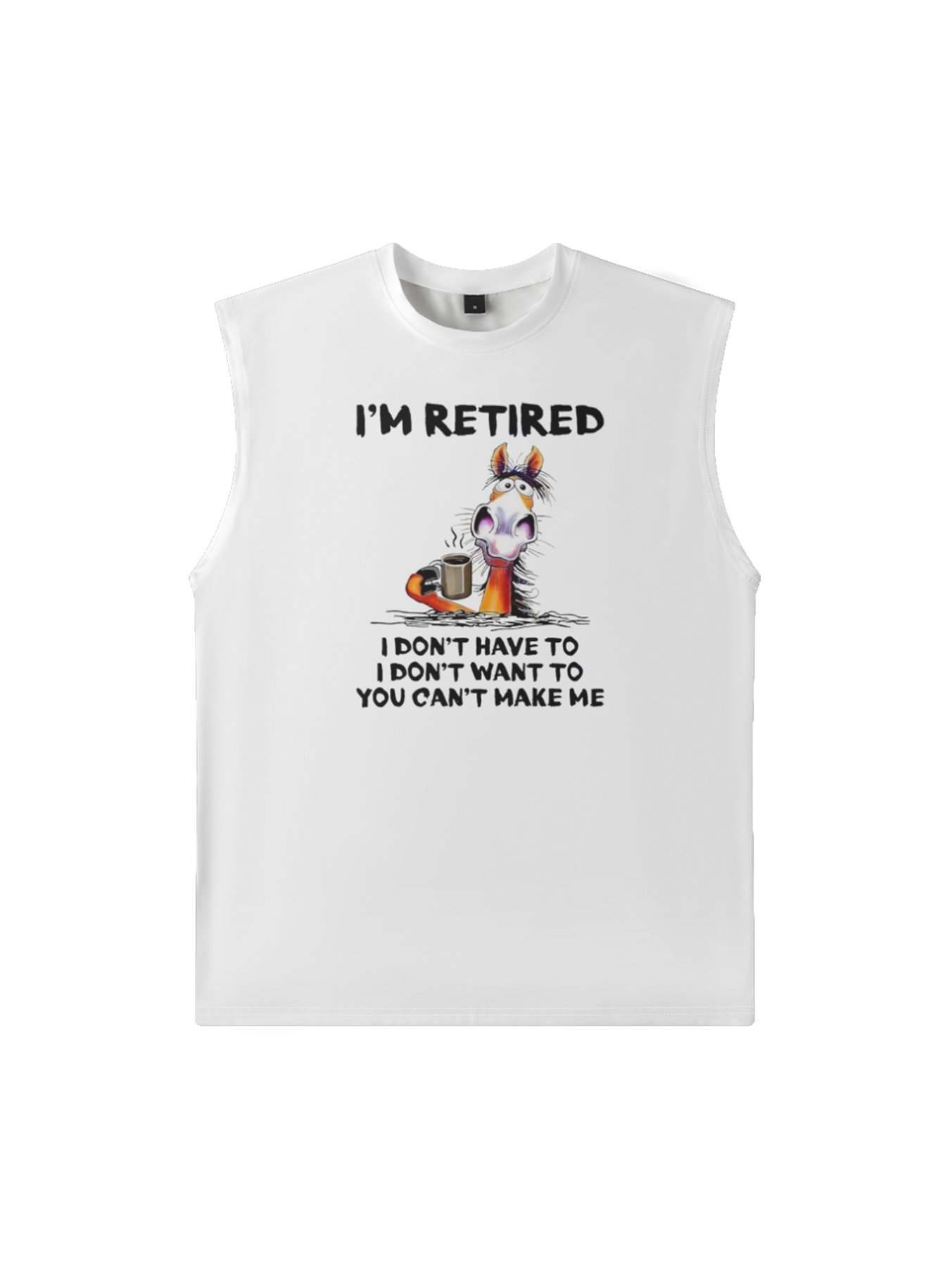 Mens Crewneck Tank Tops Retired Donkey Beach Sleeveless Shirt