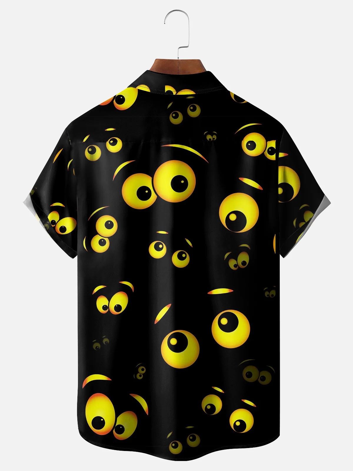 Moisture-wicking Cartoon Eyes Chest Pocket Casual Shirt