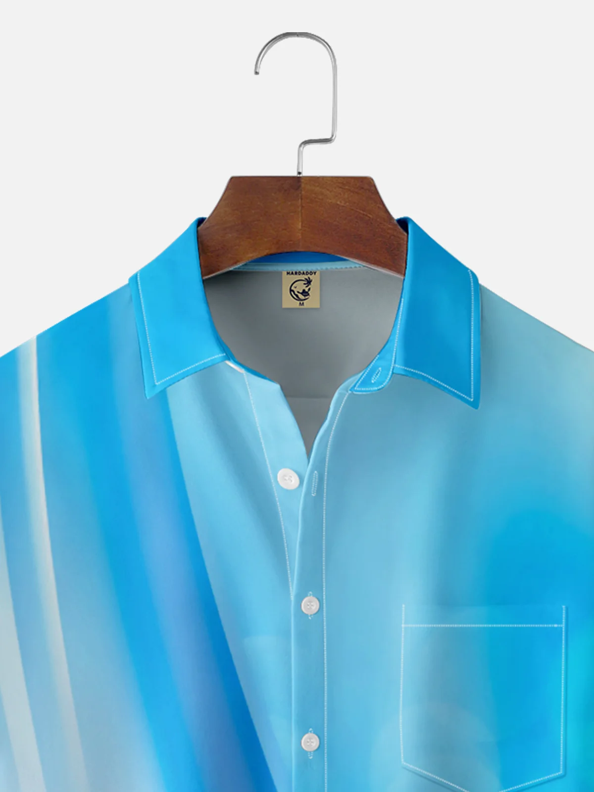 Moisture-wicking Gradient Color Chest Pocket Casual Shirt