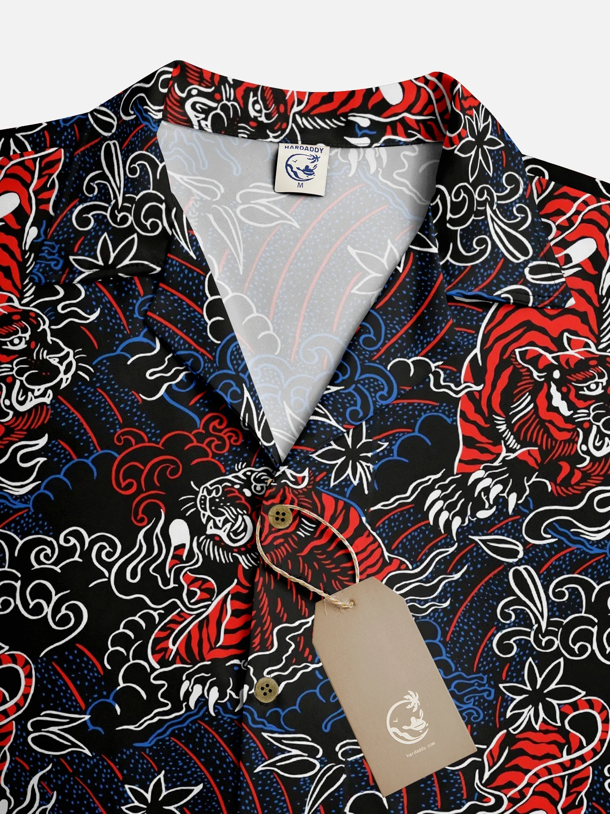 Moisture Wicking Plant Tiger Chest pocket Hawaiian Shirt