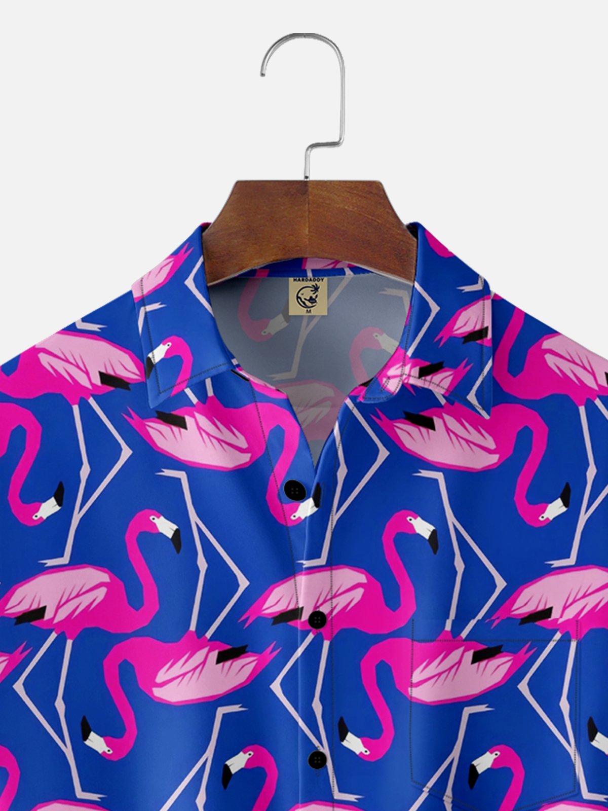 Moisture Wicking Flamingo Chest Pocket Hawaiian Shirt