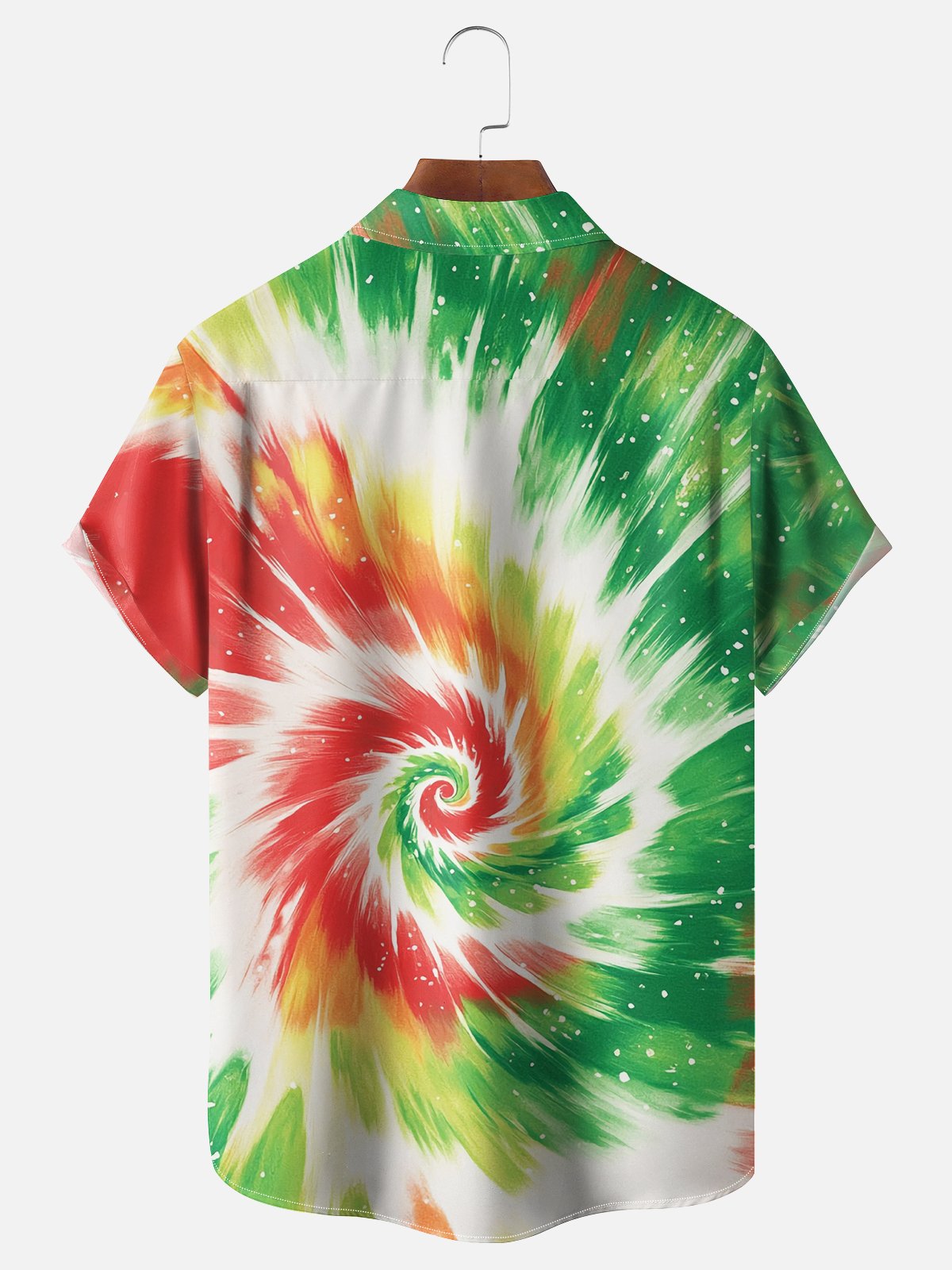Moisture-wicking Hippie Tie Dye Pattern Chest Pocket Casual Shirt