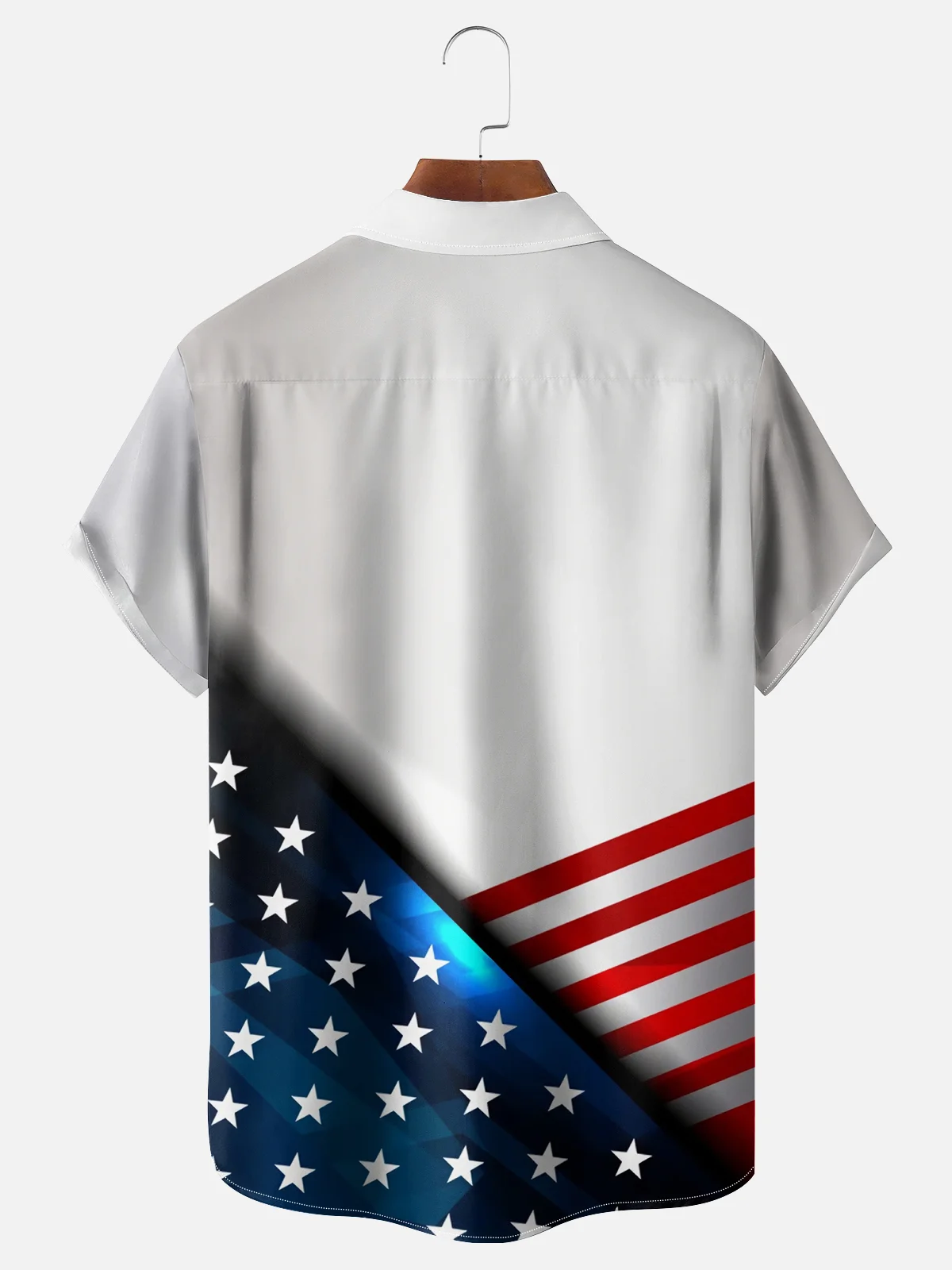 Moisture-wicking Memorial Day God Bless America Chest Pocket Casual Shirt