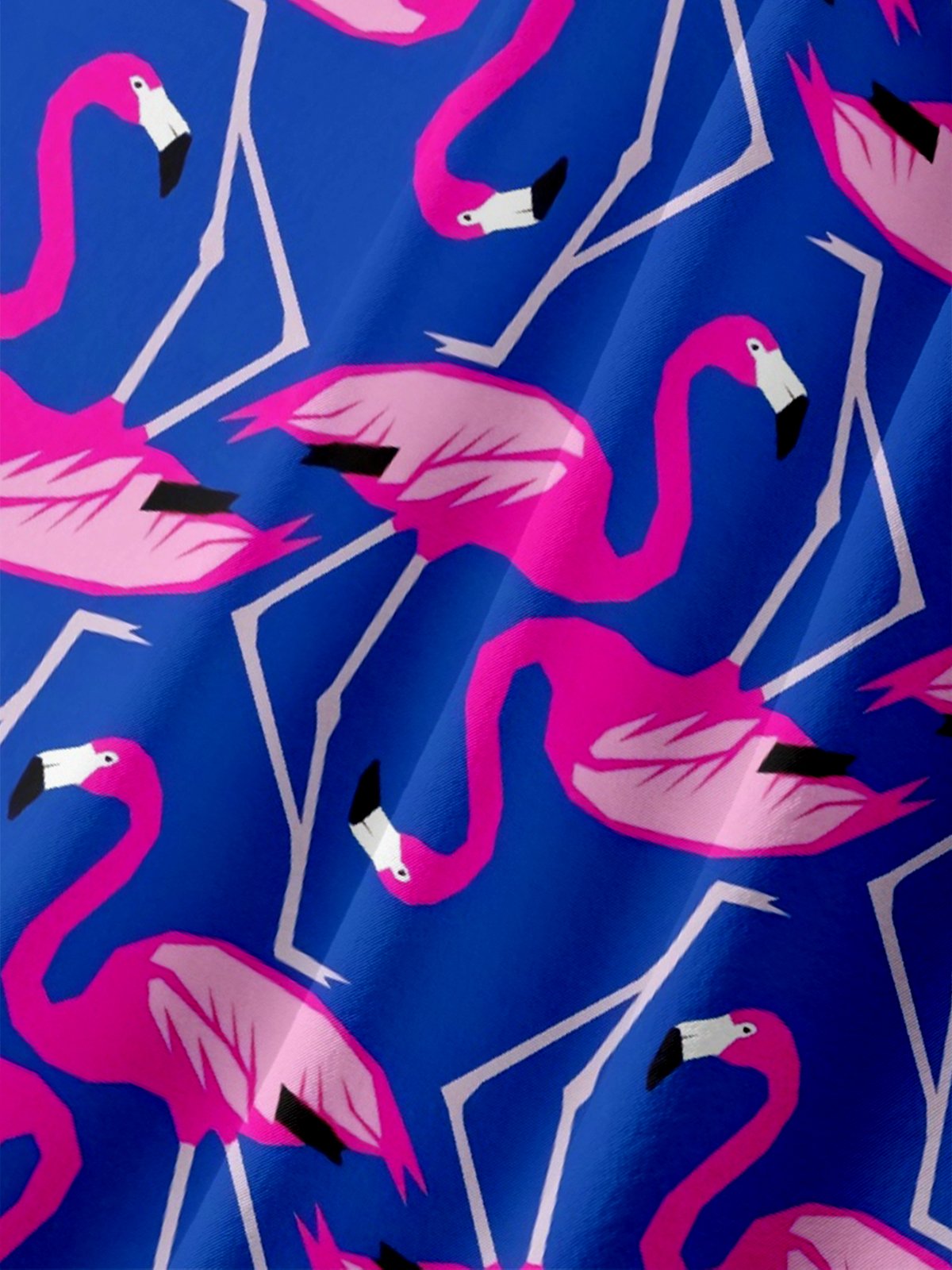 Moisture Wicking Flamingo Chest Pocket Hawaiian Shirt
