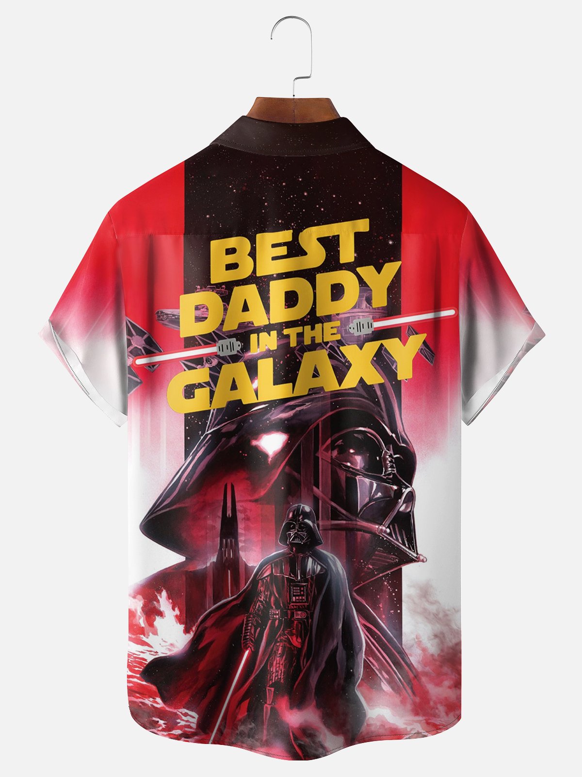 Moisture-wicking Father's Day Best Daddy in the Galaxy Star Chest Pocket Casual Shirt