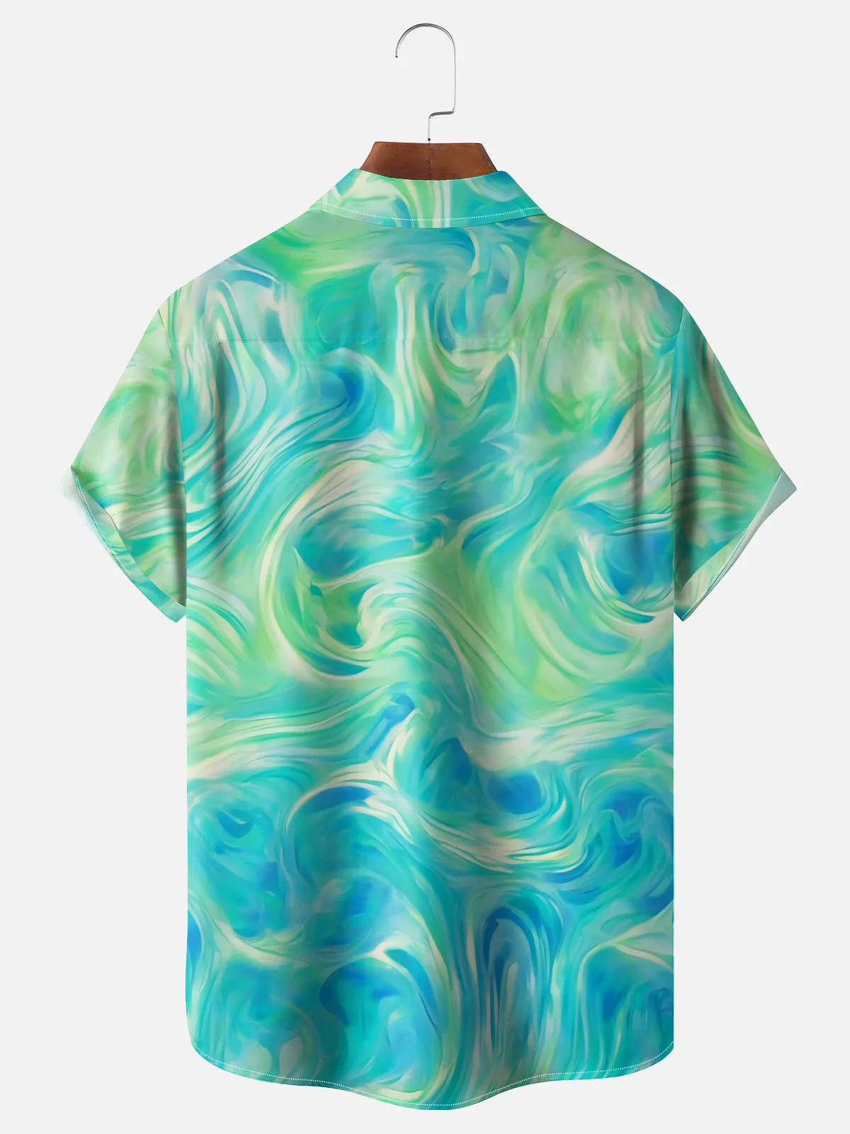 Moisture-wicking Gradient Color Chest Pocket Casual Shirt
