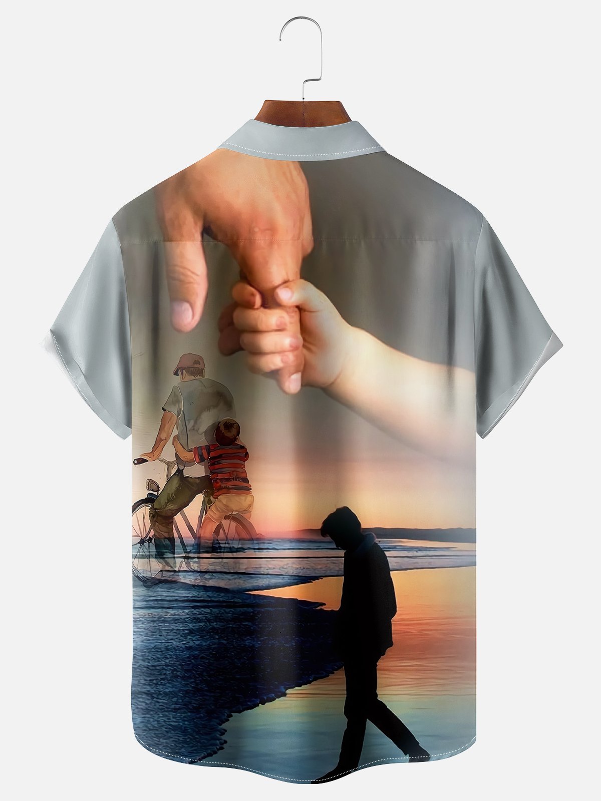 Moisture-wicking Happy Father's Day Great Father's Love Back Art Chest Pocket Casual Shirt