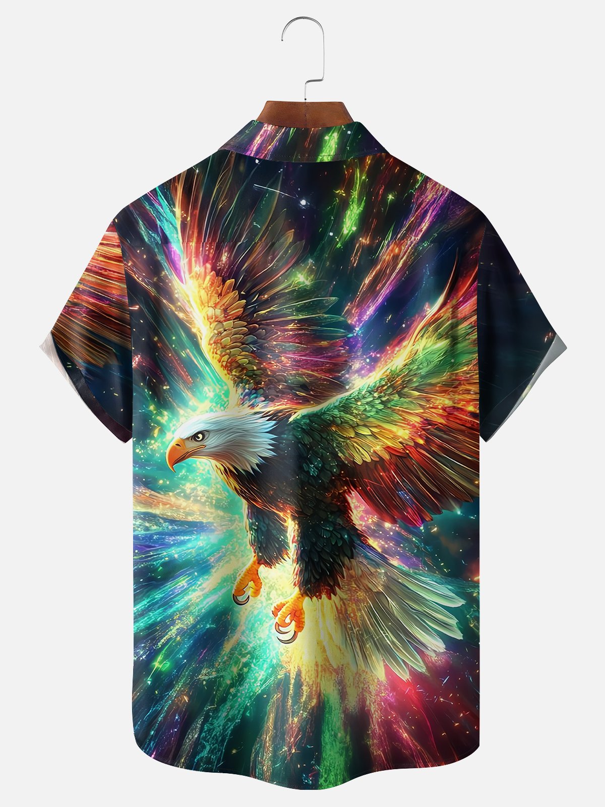 Moisture-wicking American Bald Eagle Art Independence Day Chest Pocket Casual Shirt