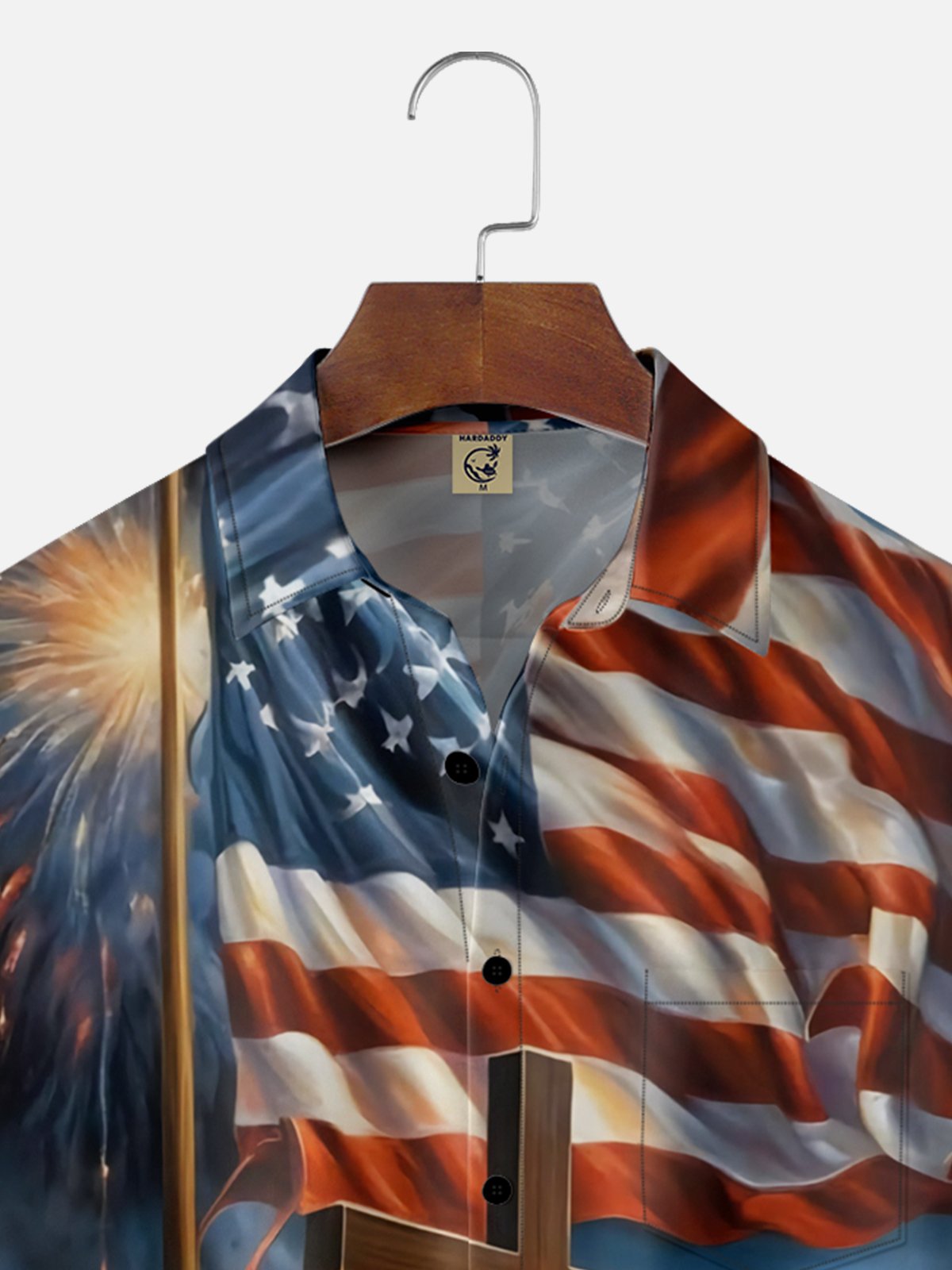 Moisture Wicking Memorial Day Chest Pocket Hawaiian Shirts