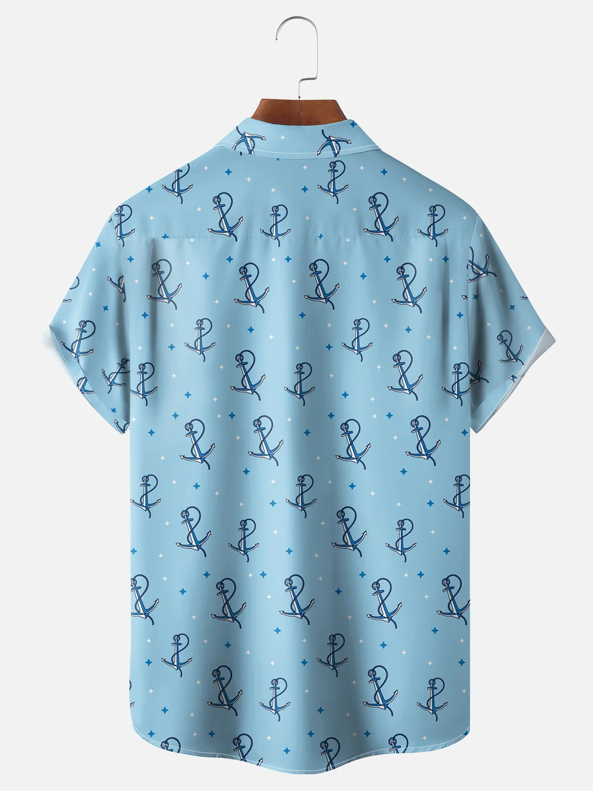 Moisture-wicking Marine Pirate Monkey Chest Pocket Hawaiian Shirt