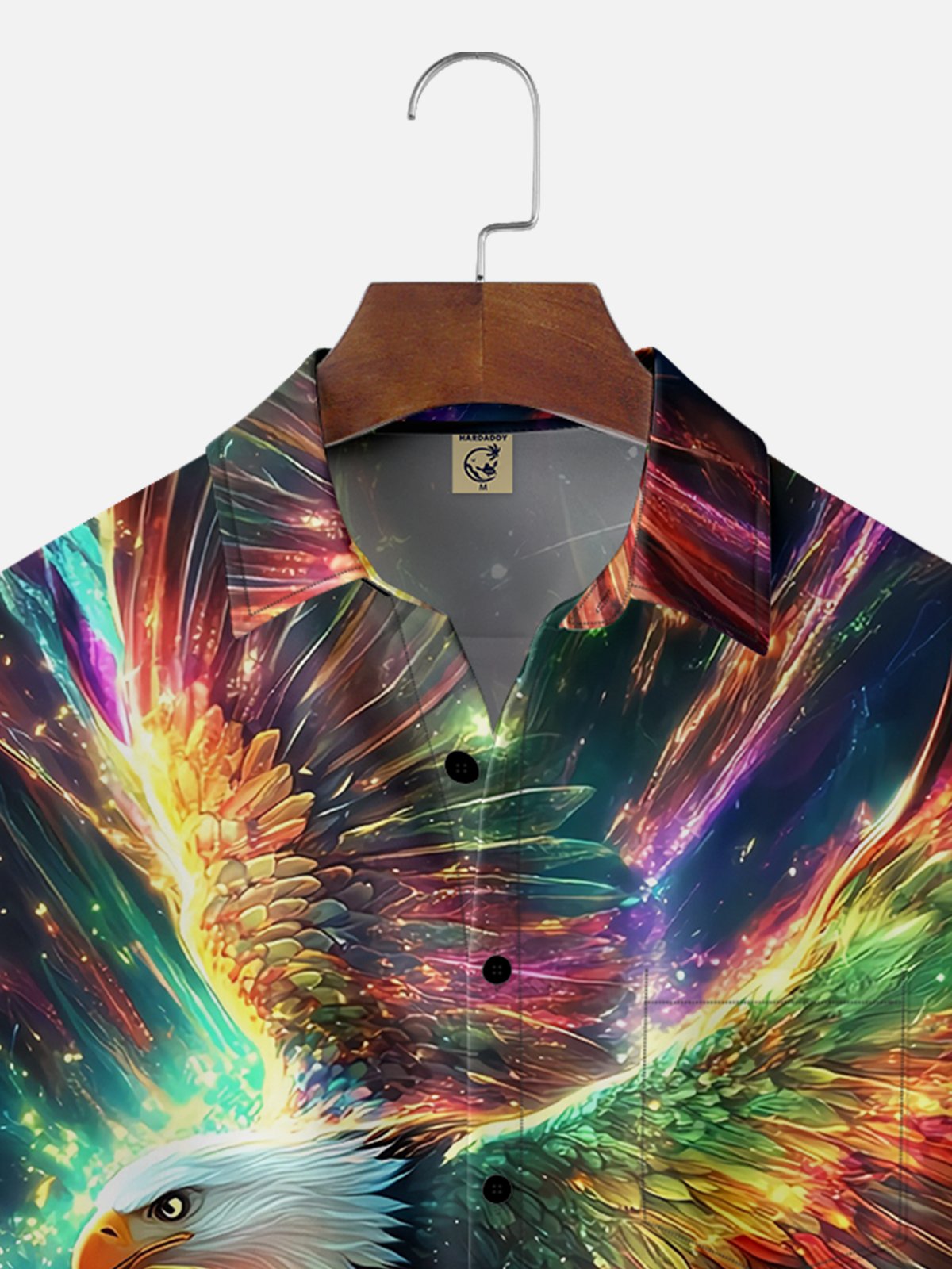 Moisture-wicking American Bald Eagle Art Independence Day Chest Pocket Casual Shirt