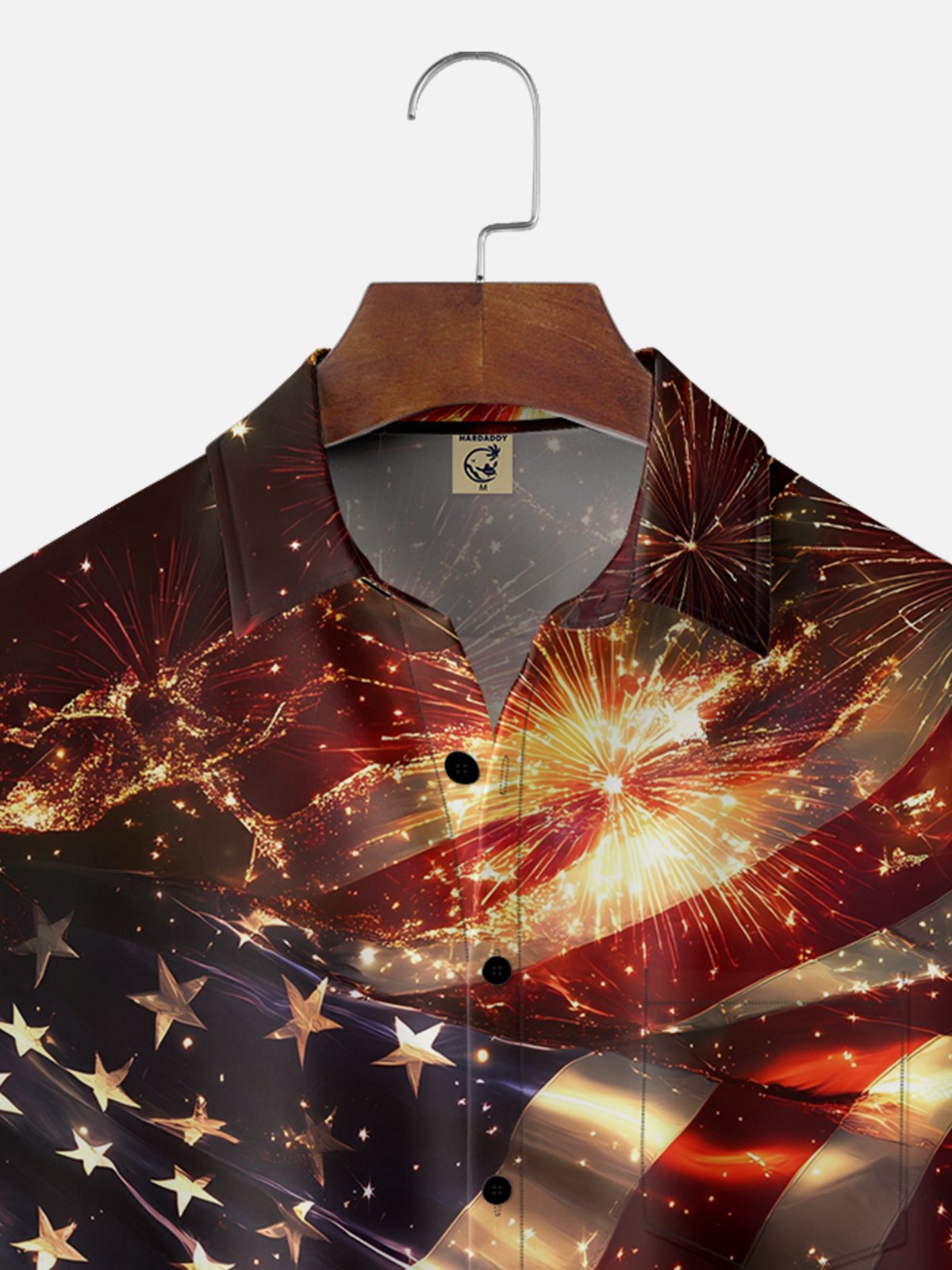 Moisture-wicking American Flag Chest Pocket Casual Shirt