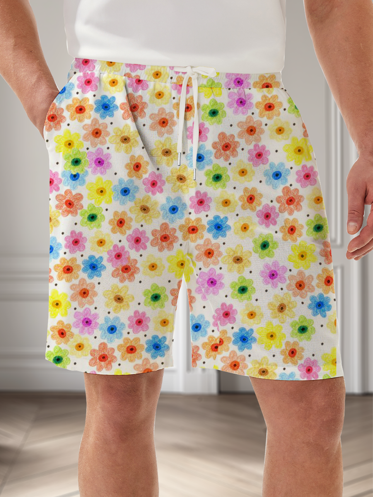 Moisture Wicking Floral Casual Shorts