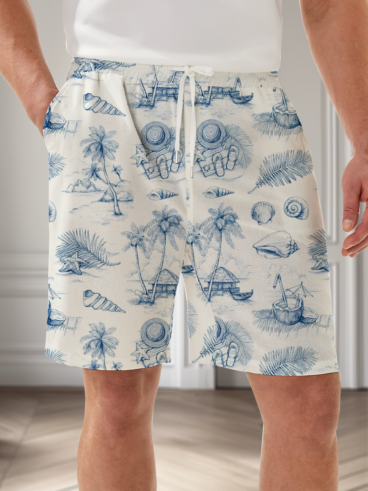 Moisture Wicking Floral Casual Shorts