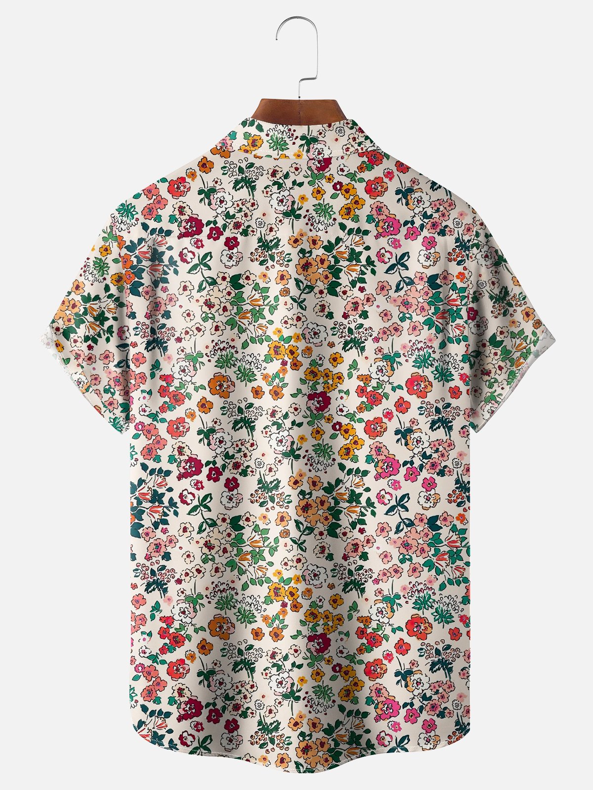 Moisture Wicking Floral Chest Pocket Hawaiian Shirt