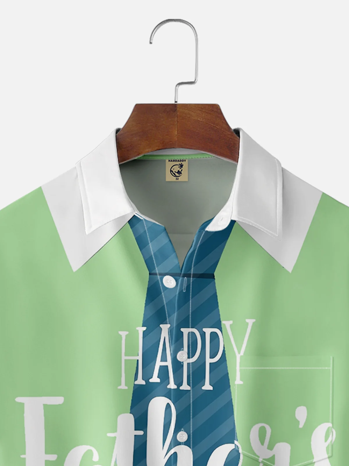 Moisture-wicking Happy Father's Day Multicolor Chest Pocket Casual Shirt
