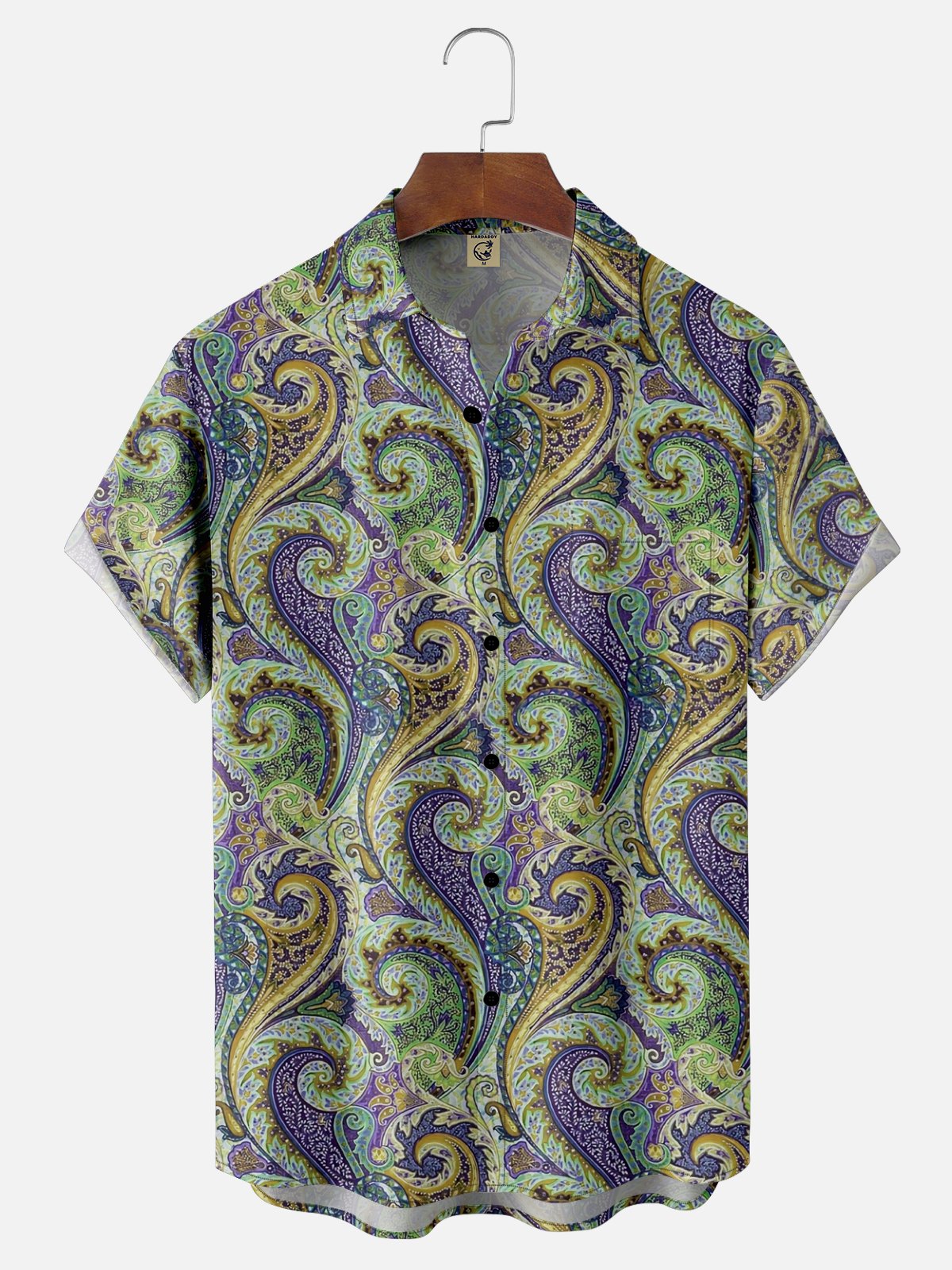 Moisture-wicking Floral Paisley Chest Pocket Hawaiian Shirt