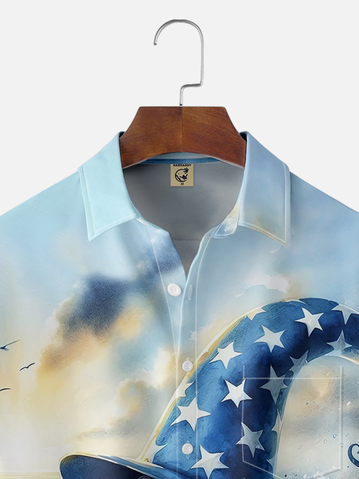 Moisture-wicking American Flag Midget Surfer Independence Day Chest Pocket Casual Shirt