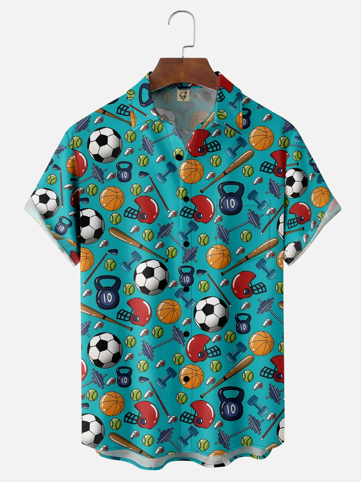 Moisture-wicking Football Baseball Rugby Fun Chest Pocket Casual Shirt