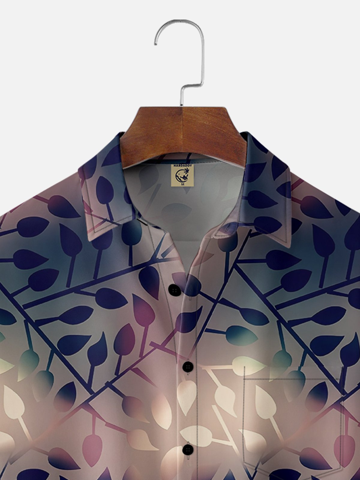 Moisture-wicking Fantasy Plant Art Chest Pocket Hawaiian Shirt