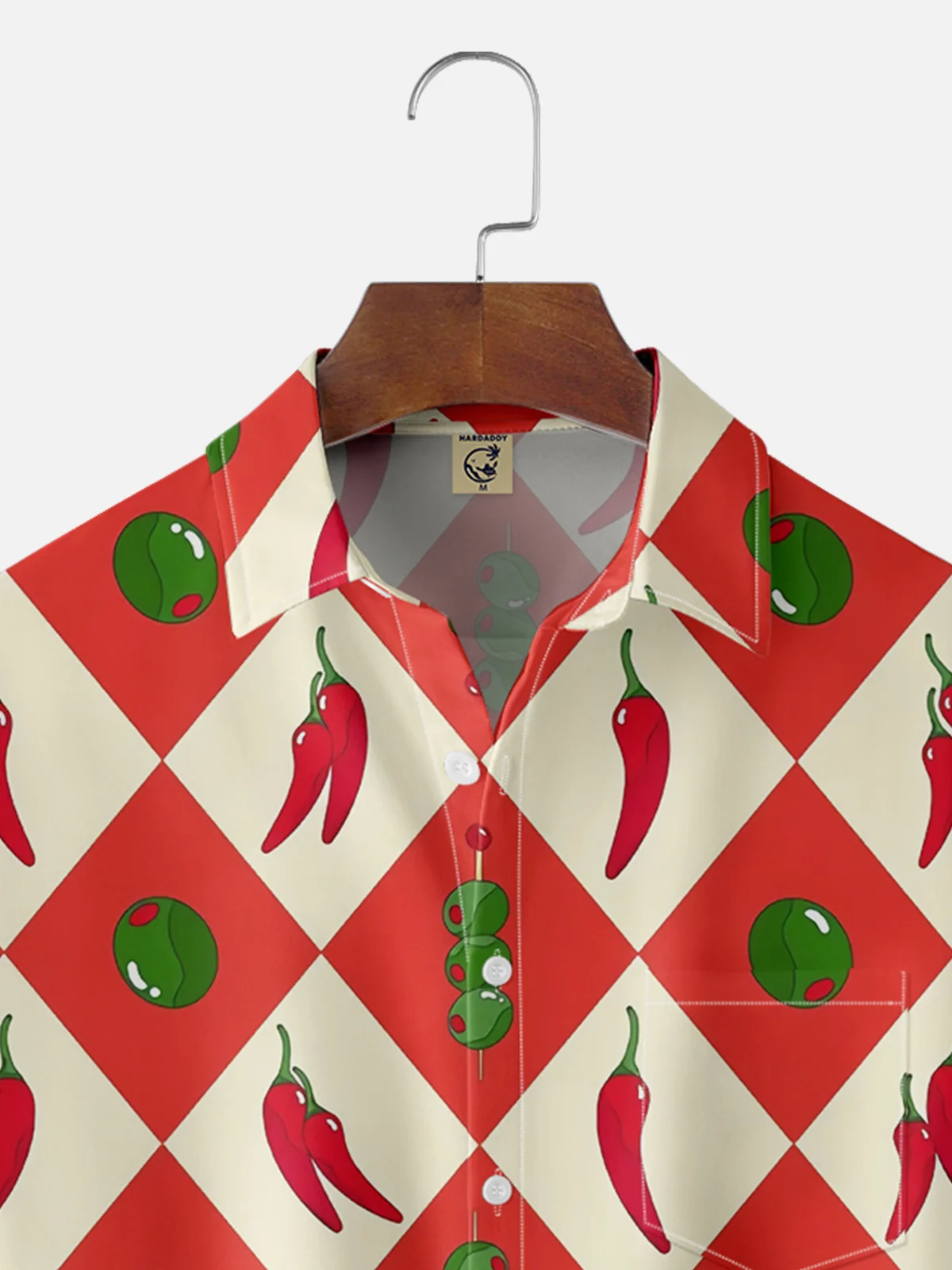 Moisture Wicking Cinco de Mayo Chili Chest Pocket Hawaiian Shirt