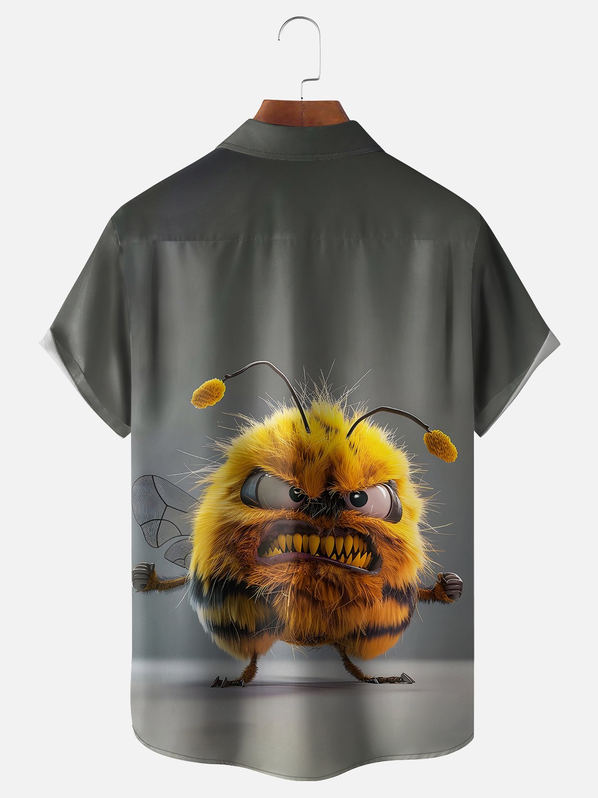 Moisture-wicking Violent Bee Fun Art Chest Pocket Hawaiian Shirt