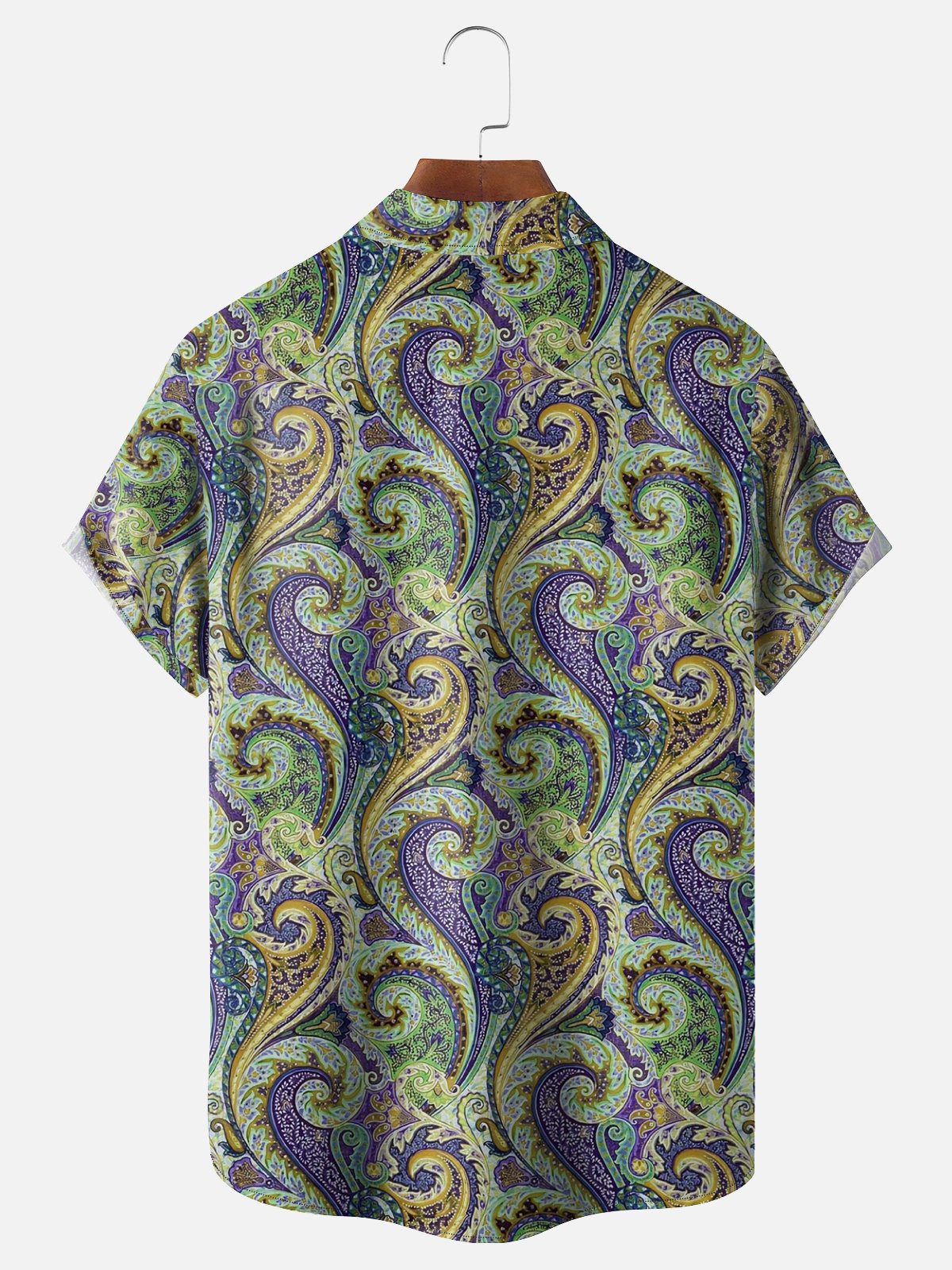 Moisture-wicking Floral Paisley Chest Pocket Hawaiian Shirt