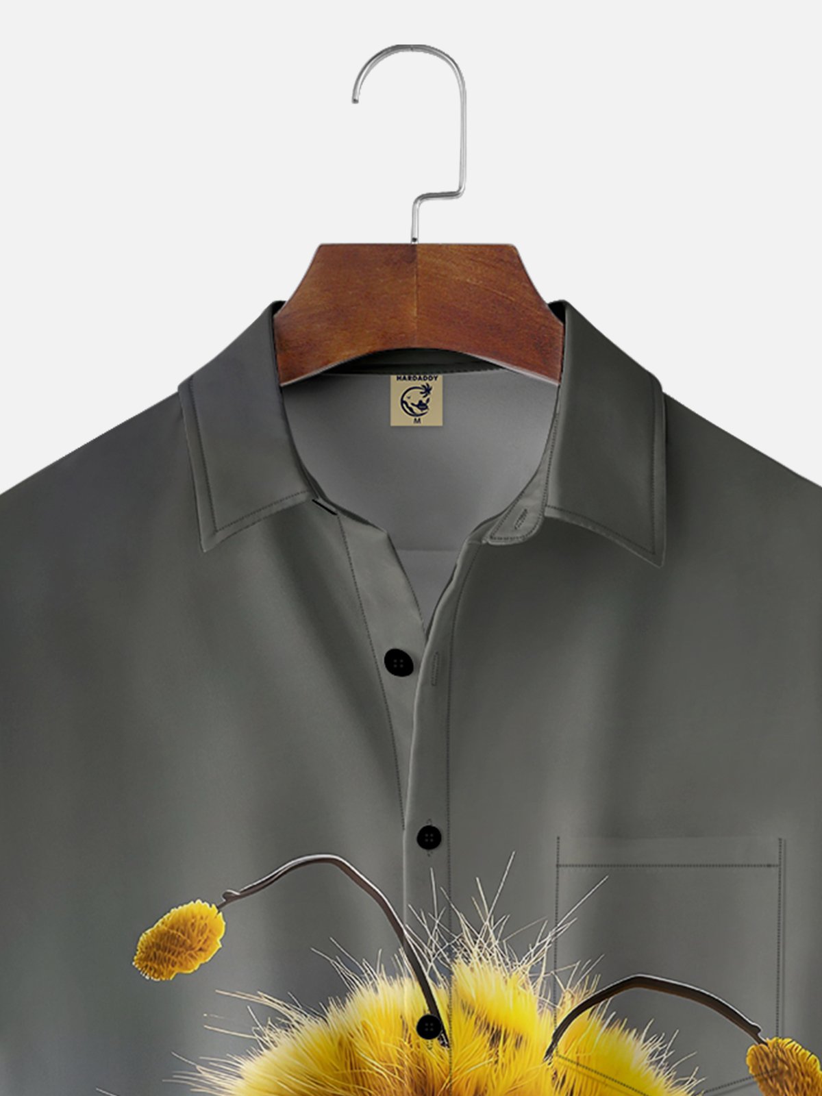 Moisture-wicking Violent Bee Fun Art Chest Pocket Hawaiian Shirt
