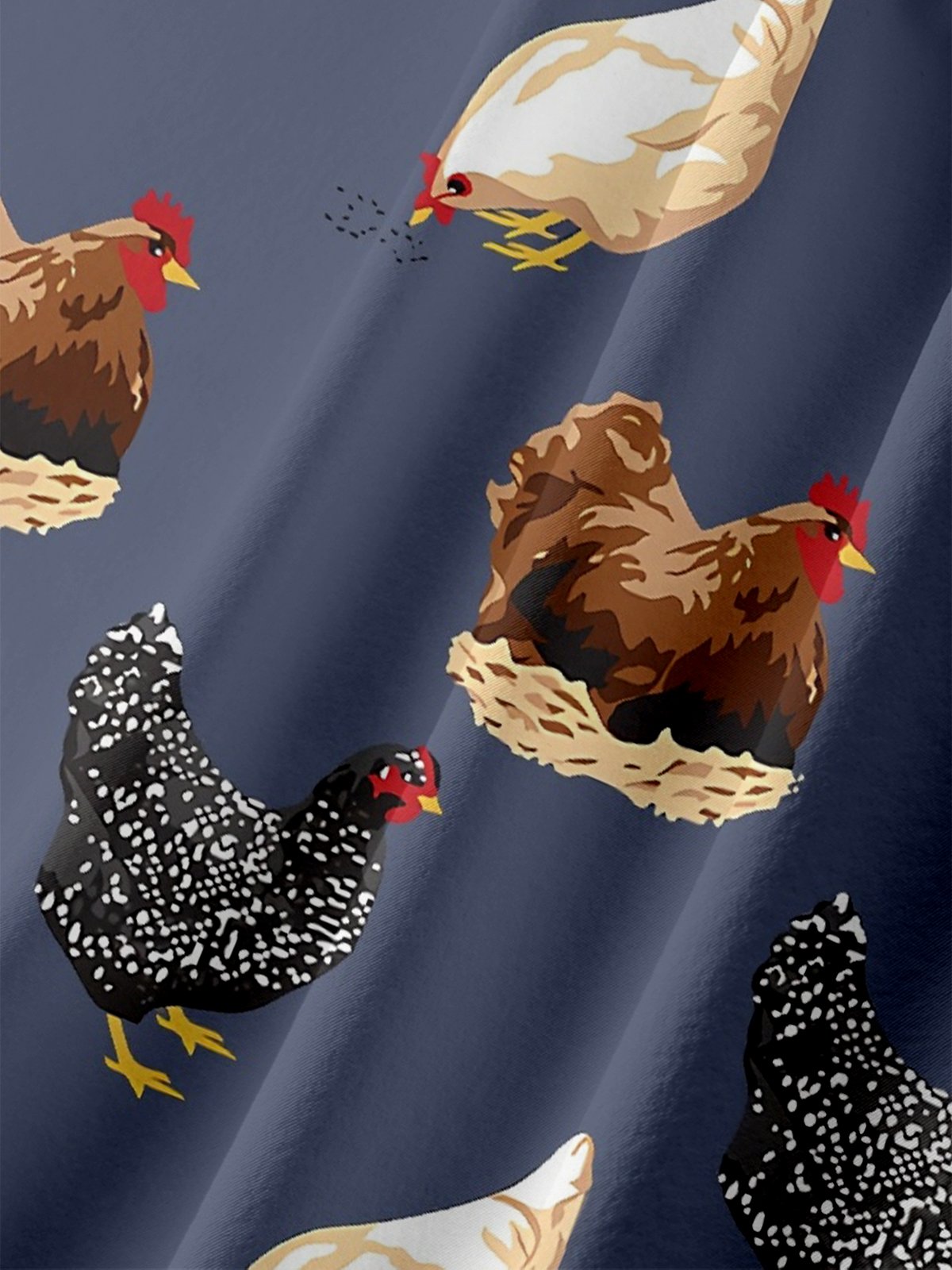 Moisture-wicking Funny Chicken Chest Pocket Hawaiian Shirt